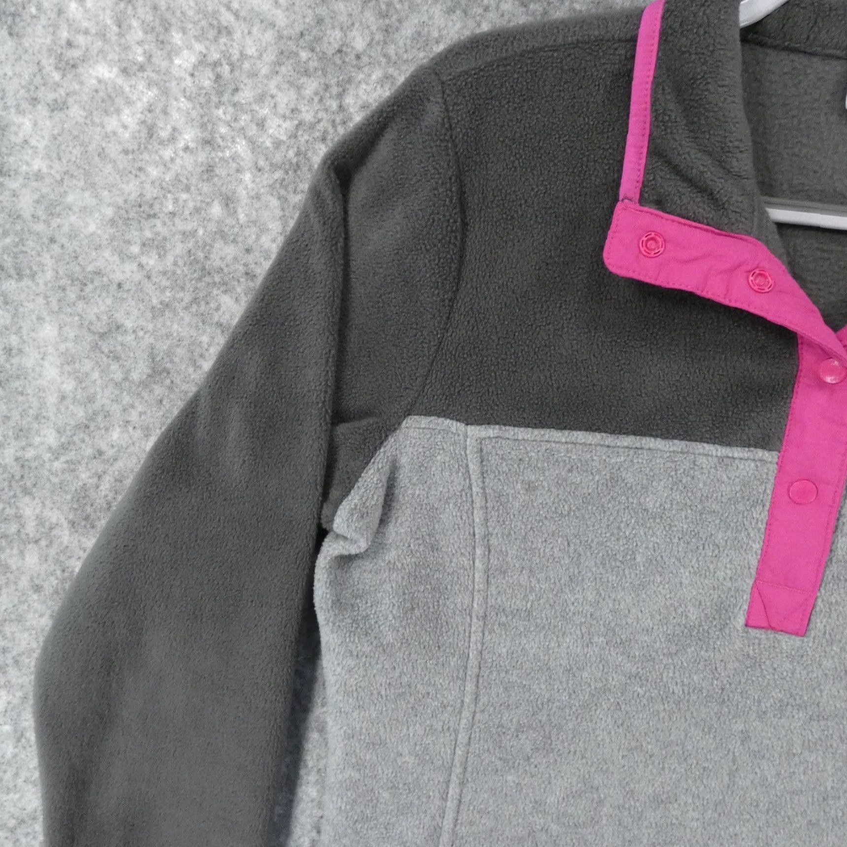 Pinko Columbia Sweatshirt Womens Medium Gray Pink Pull Over Fleece Mock Neck Pullover Activewear Logo 100% Polyester Size M / US 6-8 / IT 42-44 - 3 Thumbnail