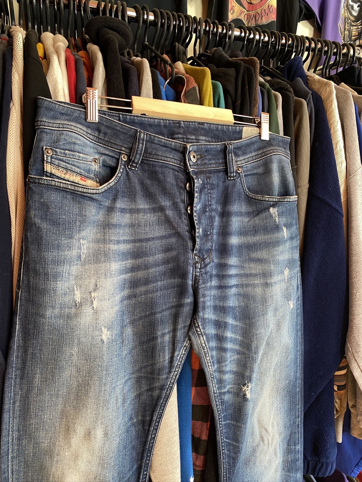 Diesel DIESEL VINTAGE DISTRESSED SKINNY DENIM JEANS Y2k Size US 34 / EU 50 - 2 Thumbnail
