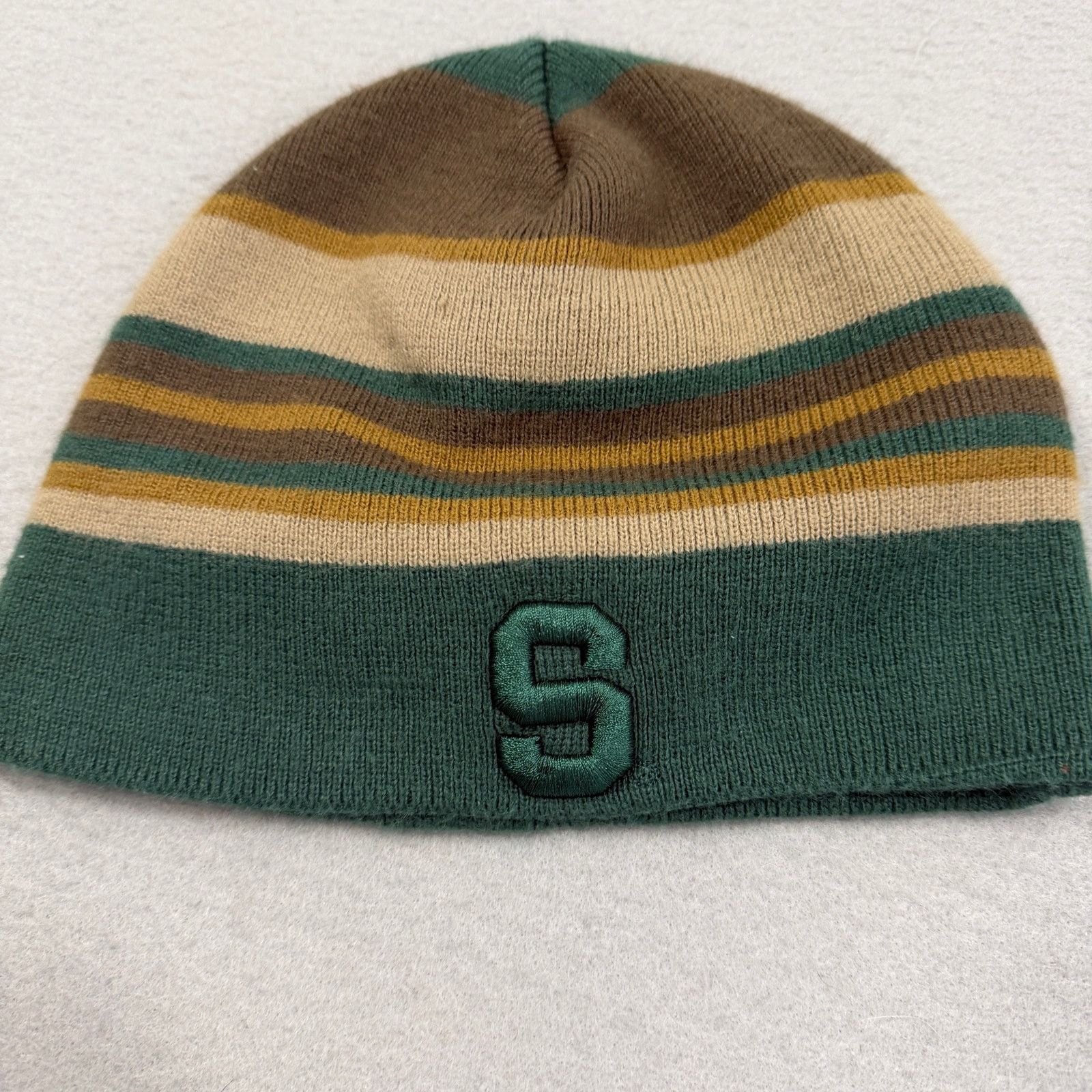 Vintage Vintage Michigan State Spartans Beanie Hats Green Brown MSU Size ONE SIZE - 2 Thumbnail