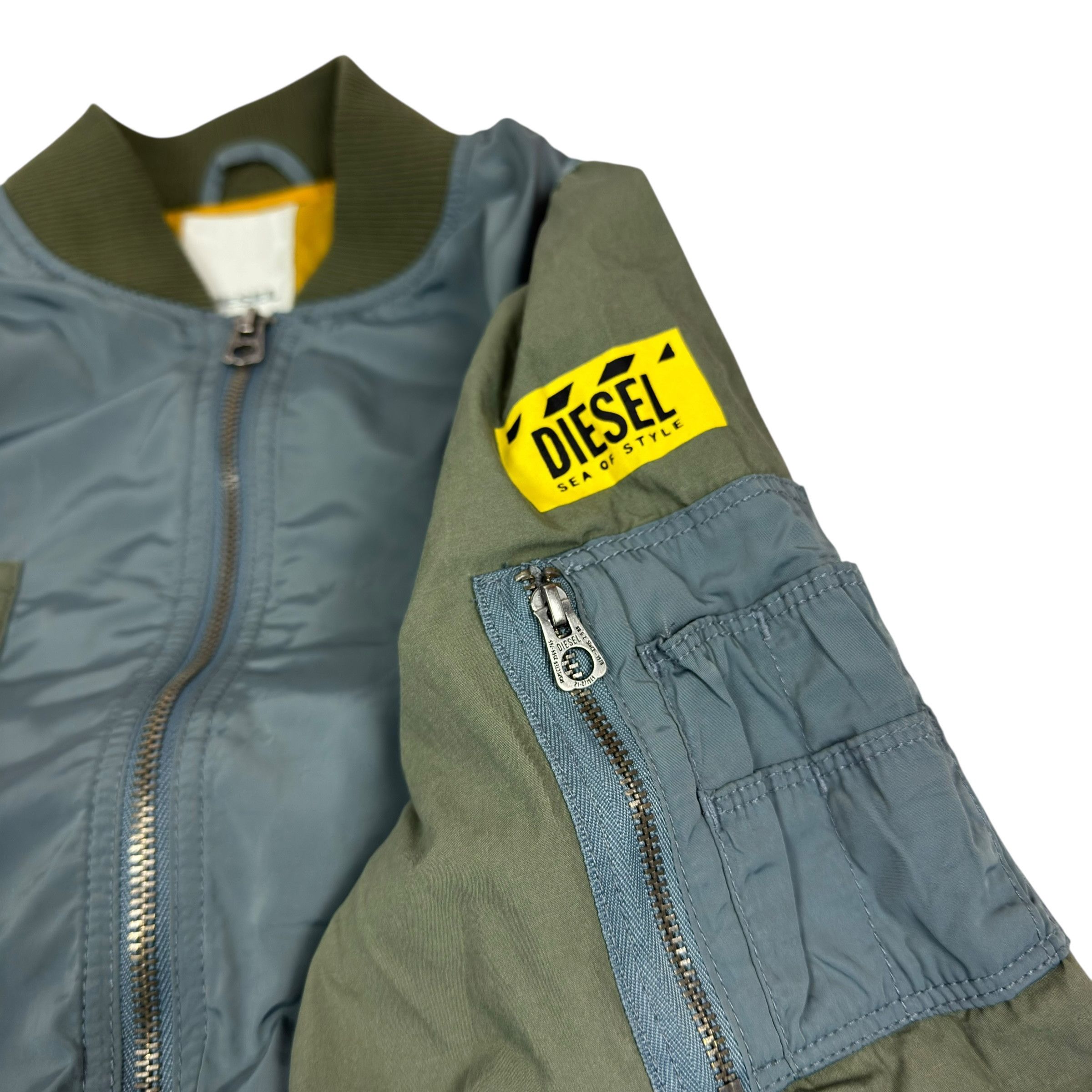 Diesel Diesel Green Gray Cotton Sea Of Style Bomber Jacket 2XL Size US M / EU 48-50 / 2 - 3 Thumbnail