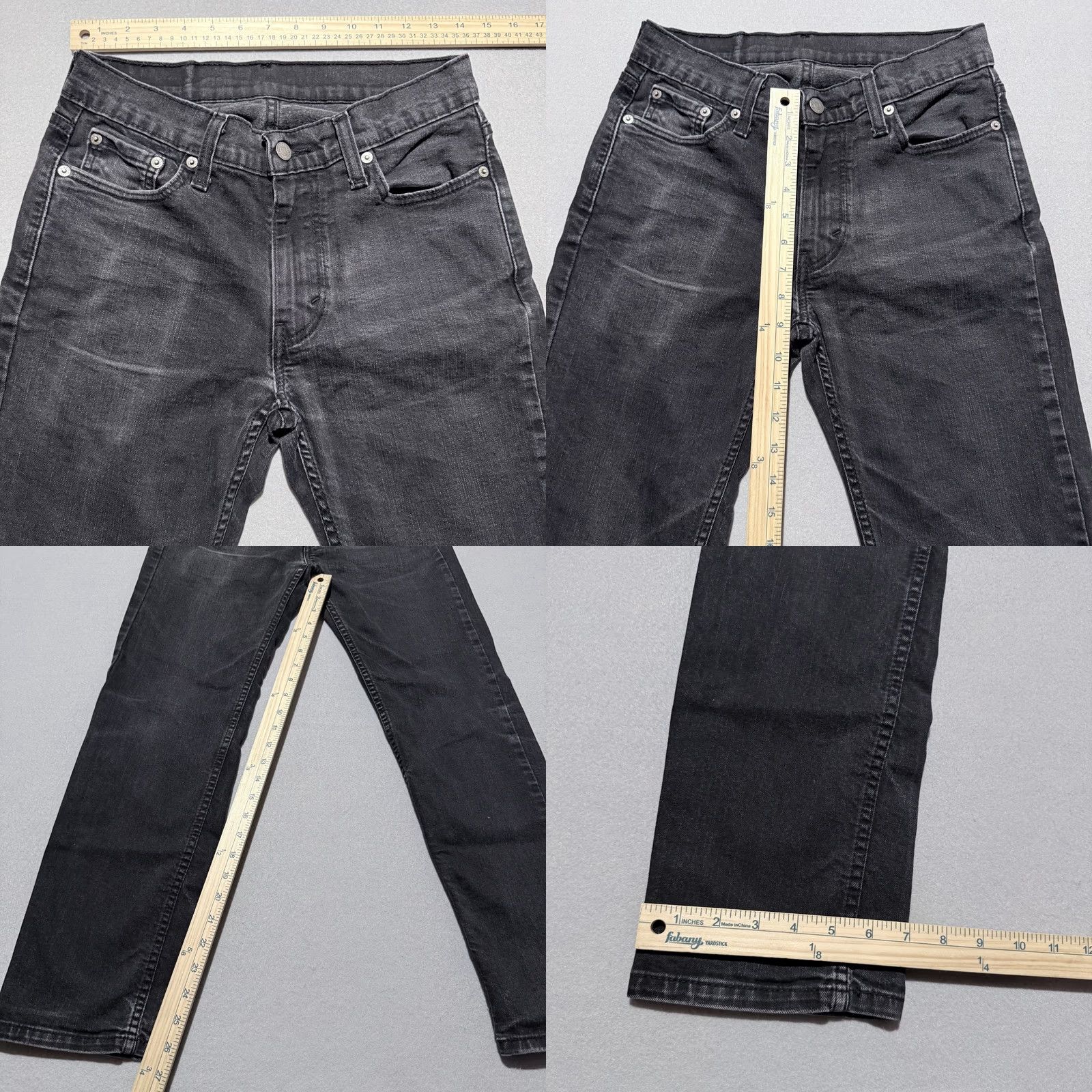 Levi's Levi's 514 Jeans Men Slim Mid 30x30 Black Distressed Straight Denim Jeans Size US 30 / EU 46 - 9 Thumbnail