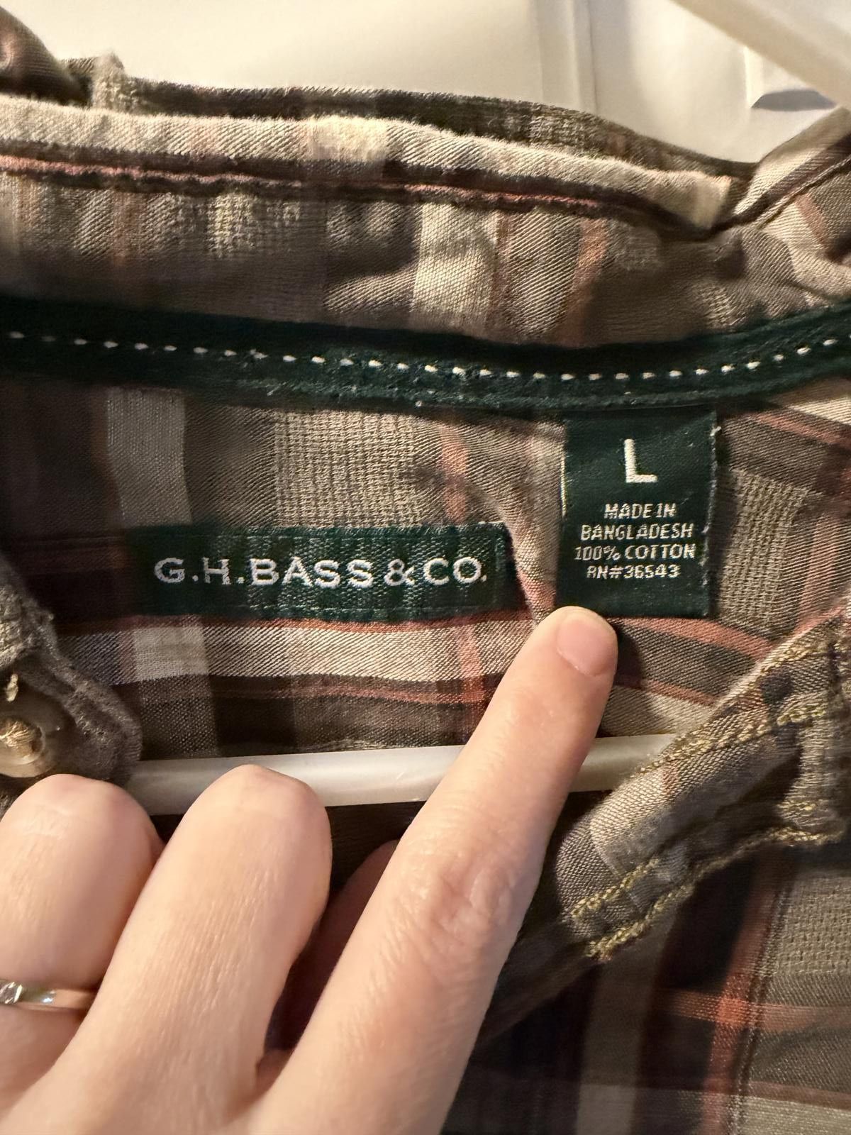 G.H. Bass & Co. G.H. Bass & Co. Men's Plaid Button-Up Shirt Large 100% Cottn Size US L / EU 52-54 / 3 - 2 Thumbnail