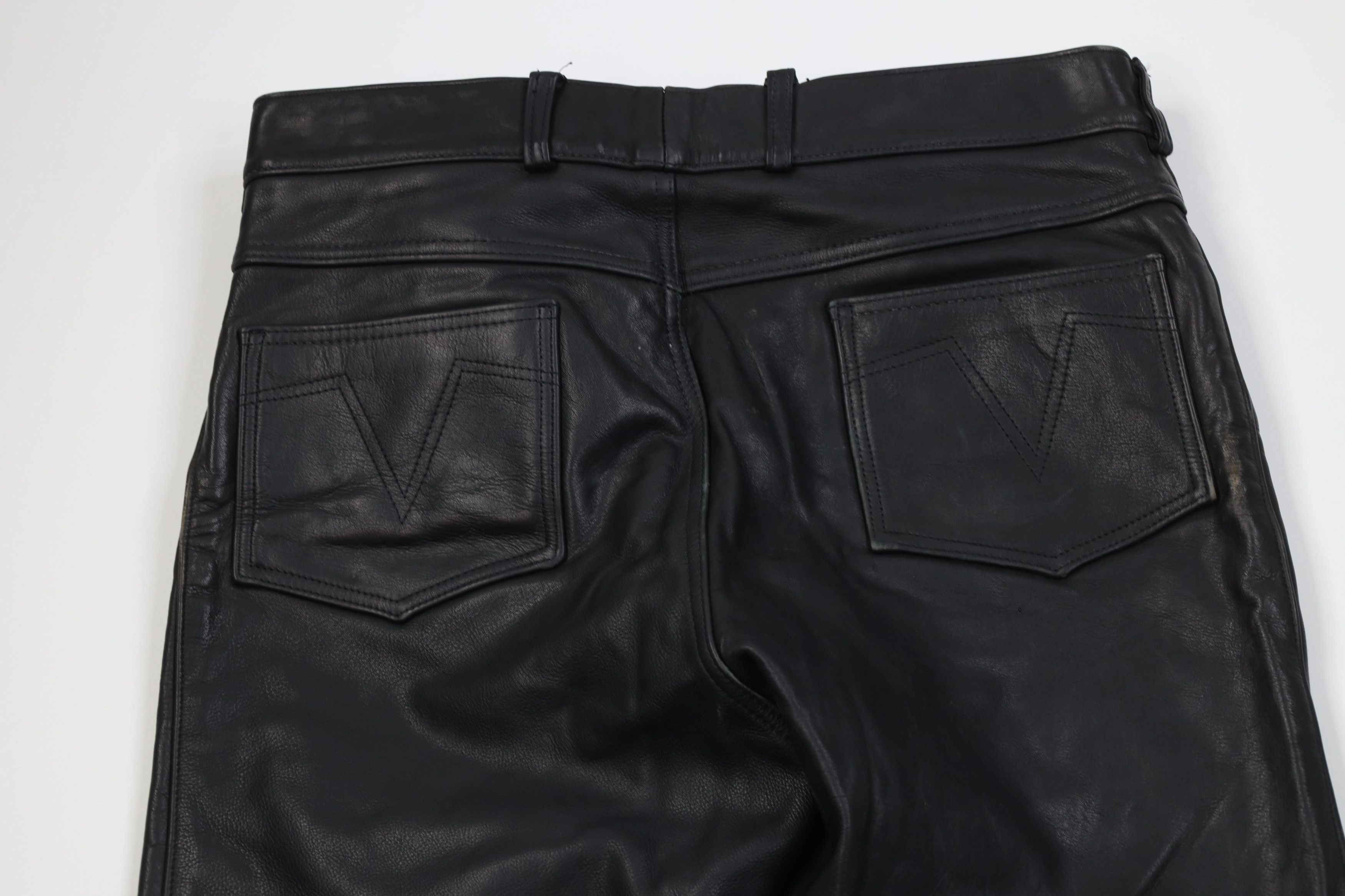 Vintage Vintage 70s Wide Leg Leather Pants Dom Goth Biker USA Size US 38 / EU 54 - 10 Thumbnail
