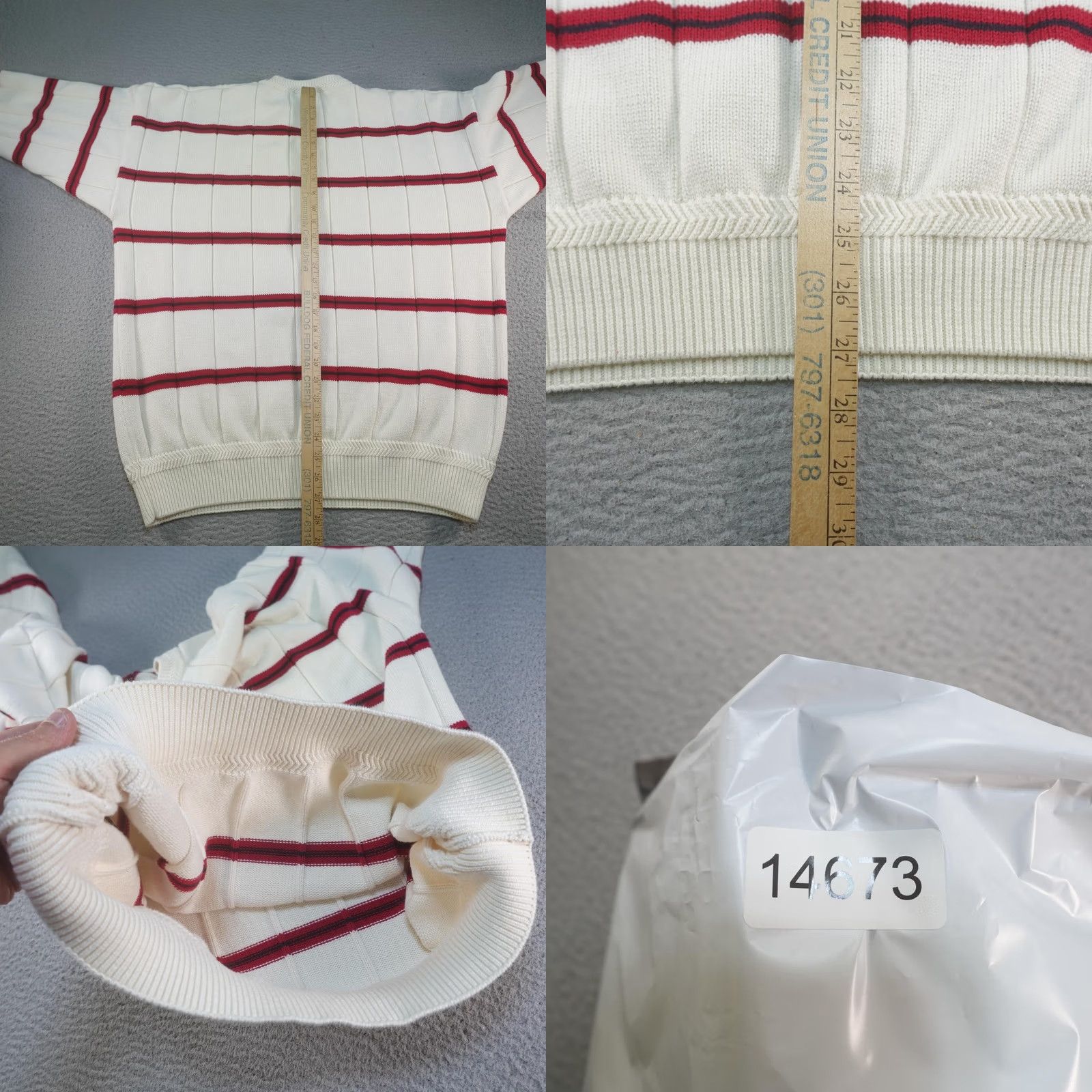 Nautica Nautica Sweater Mens 2XL White Striped Crewneck Knit Pullover Casual Winter Nautical Logo Sailboat Pattern Mens Size US XXL / EU 58 / 5 - 9 Thumbnail