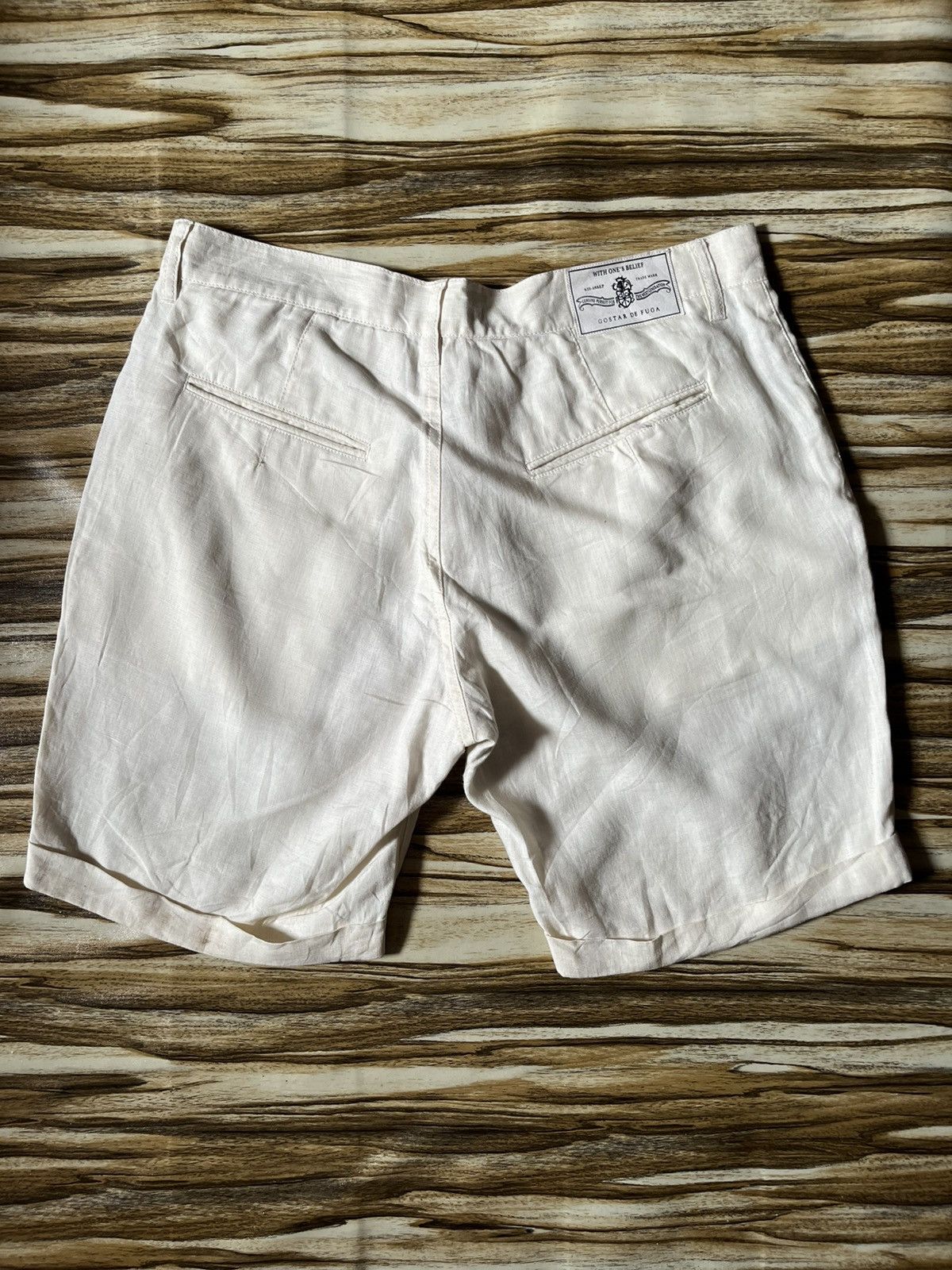 GOSTAR DE FUGA 🇯🇵Linen Shorts Casual Pant in White Size US 33 - 5 Thumbnail