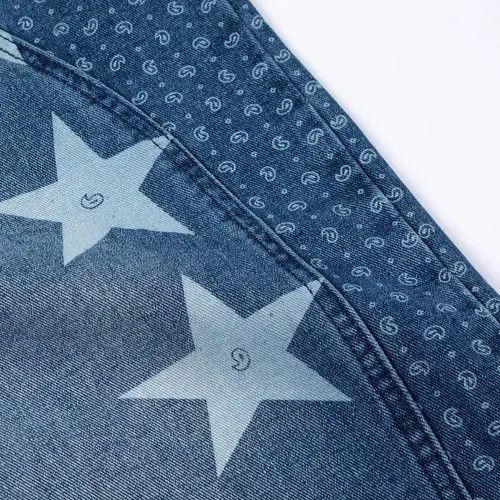 VIBE Check Pattern Blue Denim Jeans Size US 32 / EU 48 - 7 Thumbnail
