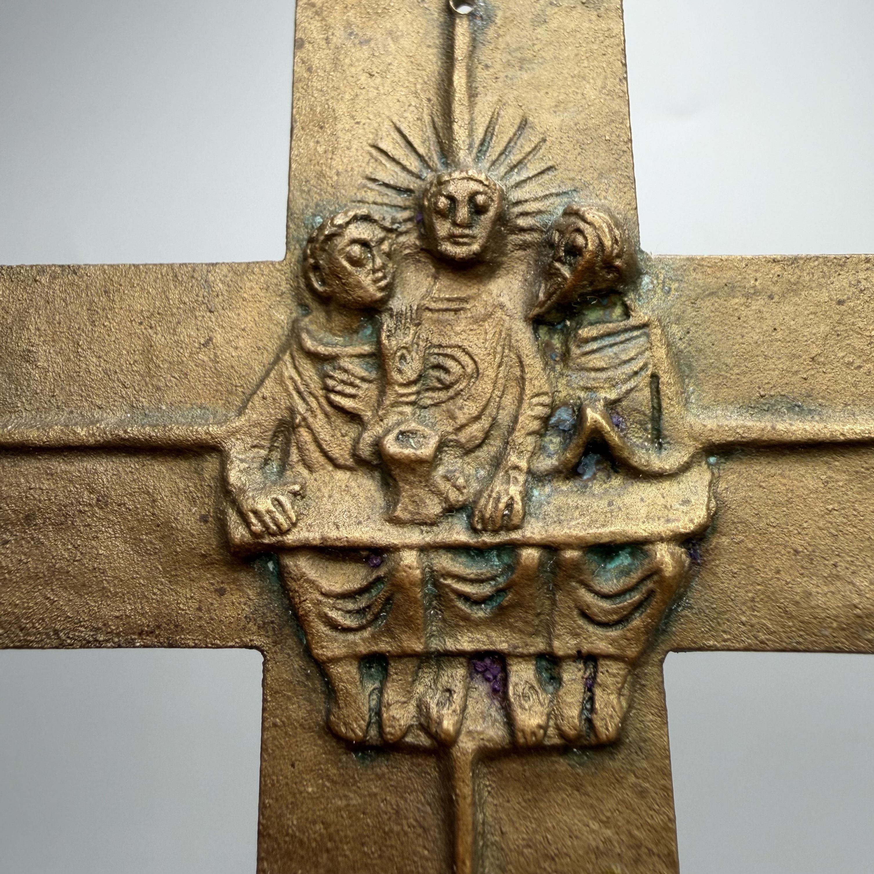 Vintage Vintage Bronze Christian Wall Cross Religious Decor 9.5cm Size ONE SIZE - 8 Thumbnail