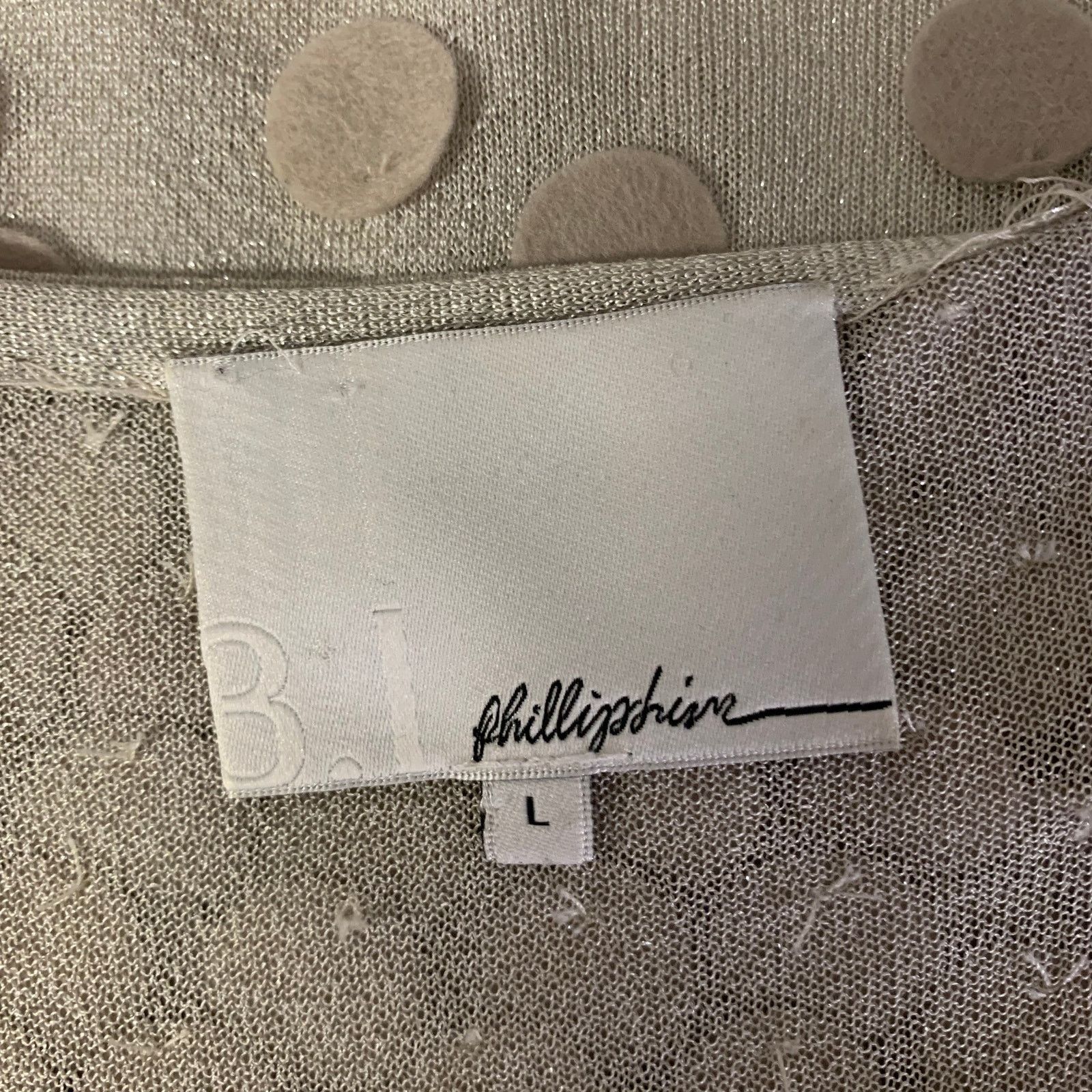 3.1 Phillip Lim PHILLIP LIM Beige Metallic Silk Cotton Sleeveless Top Size L / US 10 / IT 46 - 5 Thumbnail