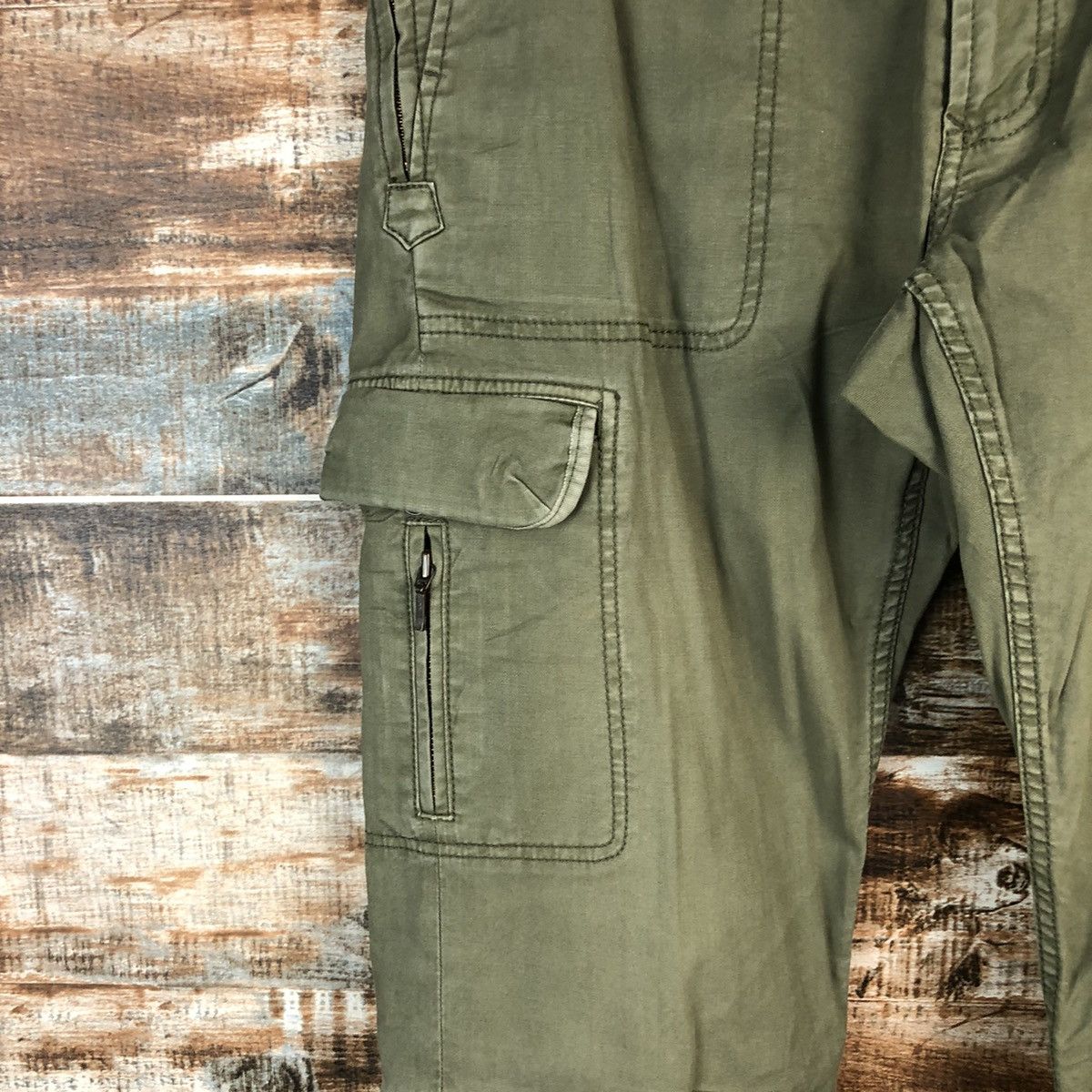 Japanese Brand DL Design Work Green Cargo Multipocket Pants #C634 Size US 31 - 9 Thumbnail