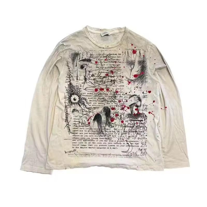 Japanese Brand Vintage Style Dirty Washed T-shirts Size US XXL / EU 58 / 5 - 2 Thumbnail