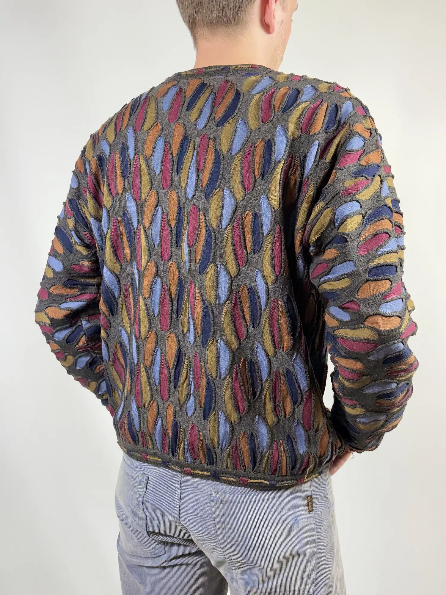 Coogi × Tundra Canada × Vintage Vintage 90’s Tundra Knit Rainbow boxy distressed Sweater Size US M / EU 48-50 / 2 - 3 Thumbnail
