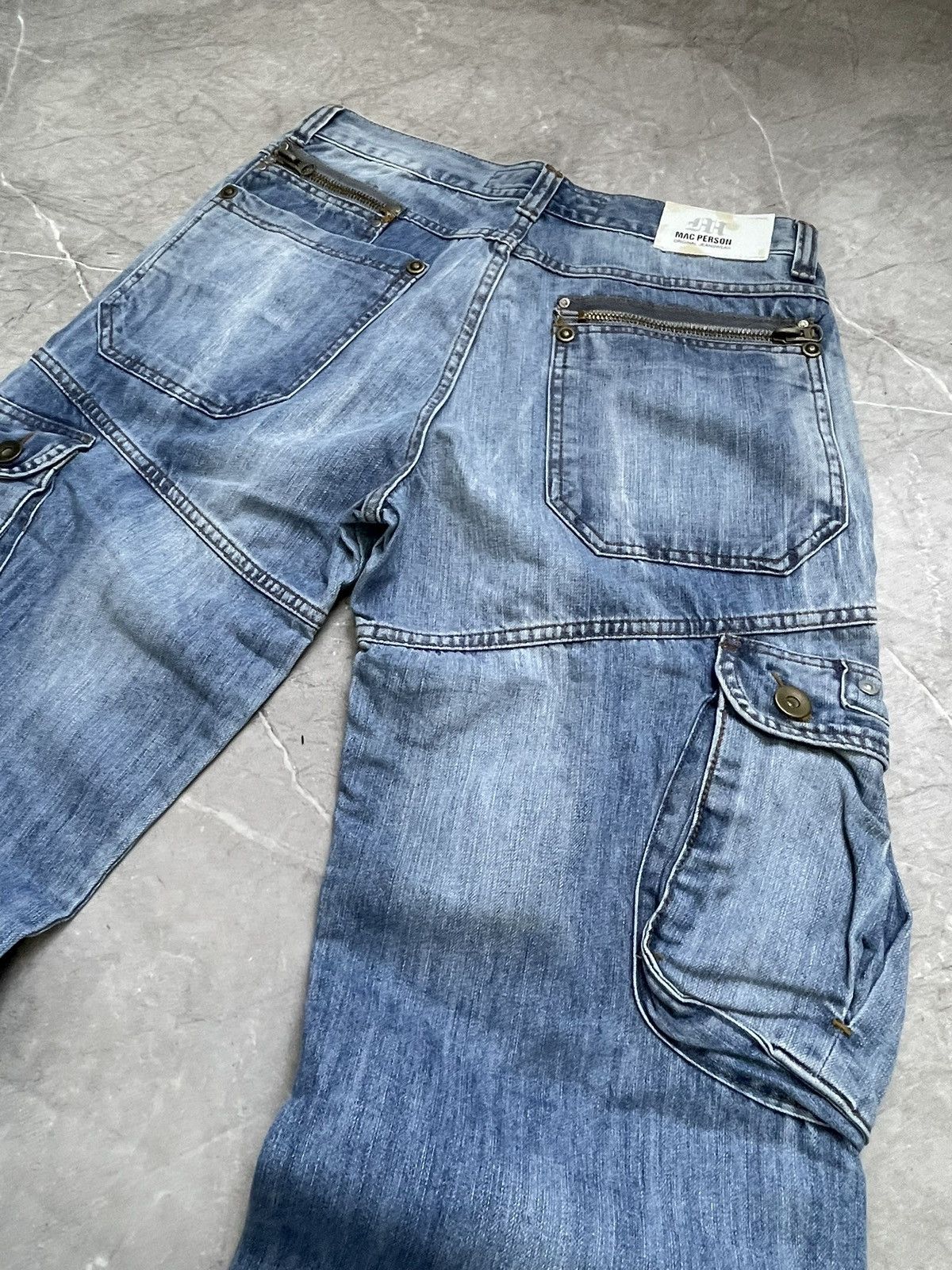 Tornado Mart baggy cargo denim distressed y2k pants tornado mart style Size US 31 - 12 Thumbnail