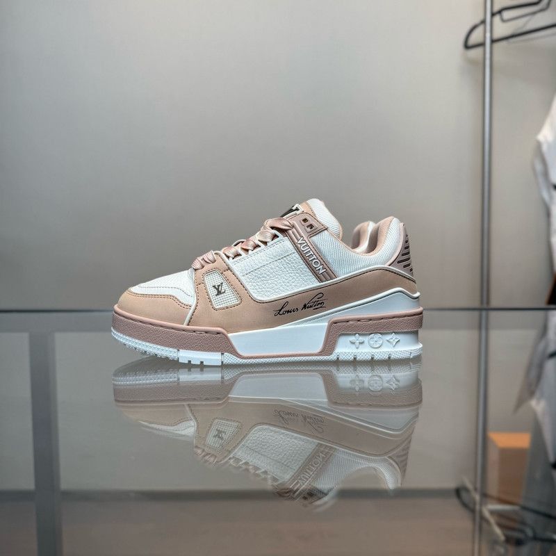 Louis Vuitton Louis Vuitton Pink White Trainer Low-Top Sneakers -2505 Size US 5 / IT 35 - 5 Thumbnail
