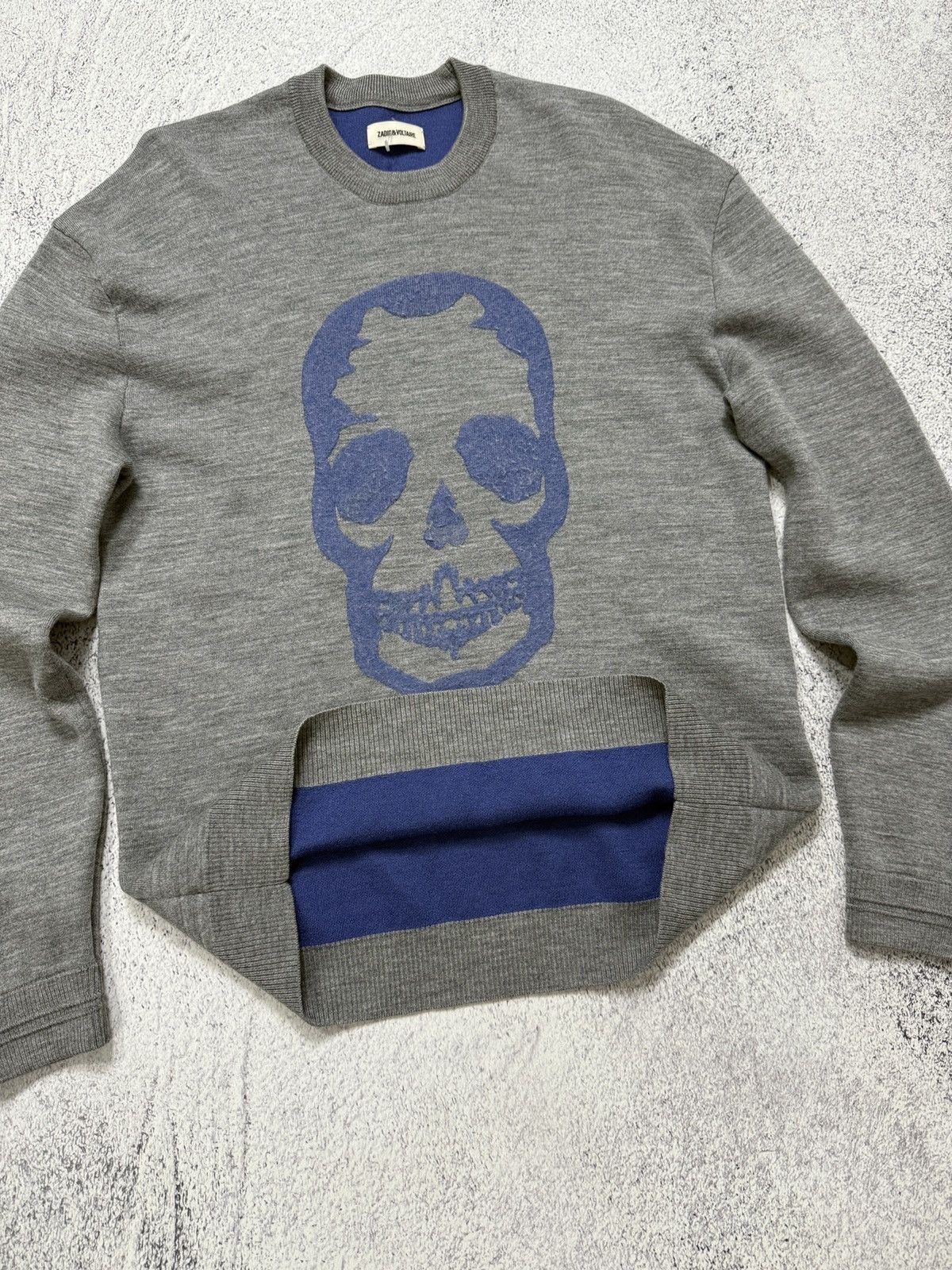 Zadig & Voltaire ZADIG & VOLTAIRE Raphael Bis Skull Merino Wool Sweater Size US S / EU 44-46 / 1 - 7 Thumbnail