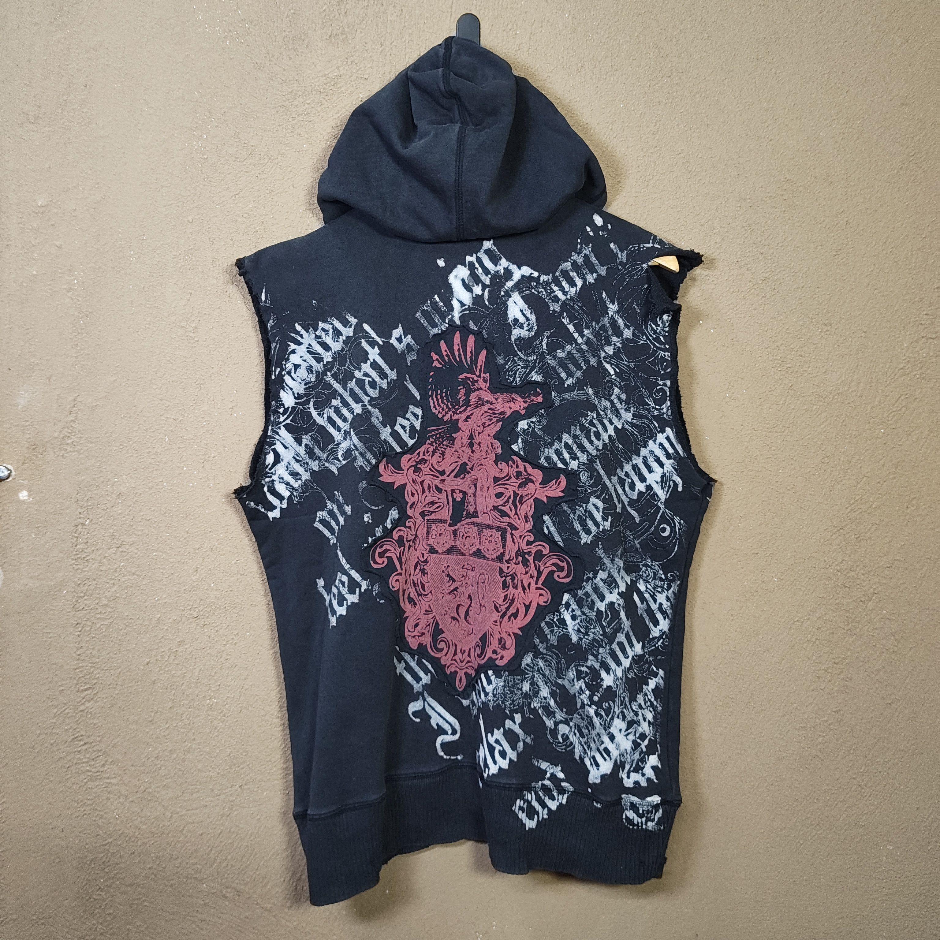In The Attic Distressed IN THE ATTIC Y2K Sleeveless Full Zip Hoodie Size US L / EU 52-54 / 3 - 2 Thumbnail