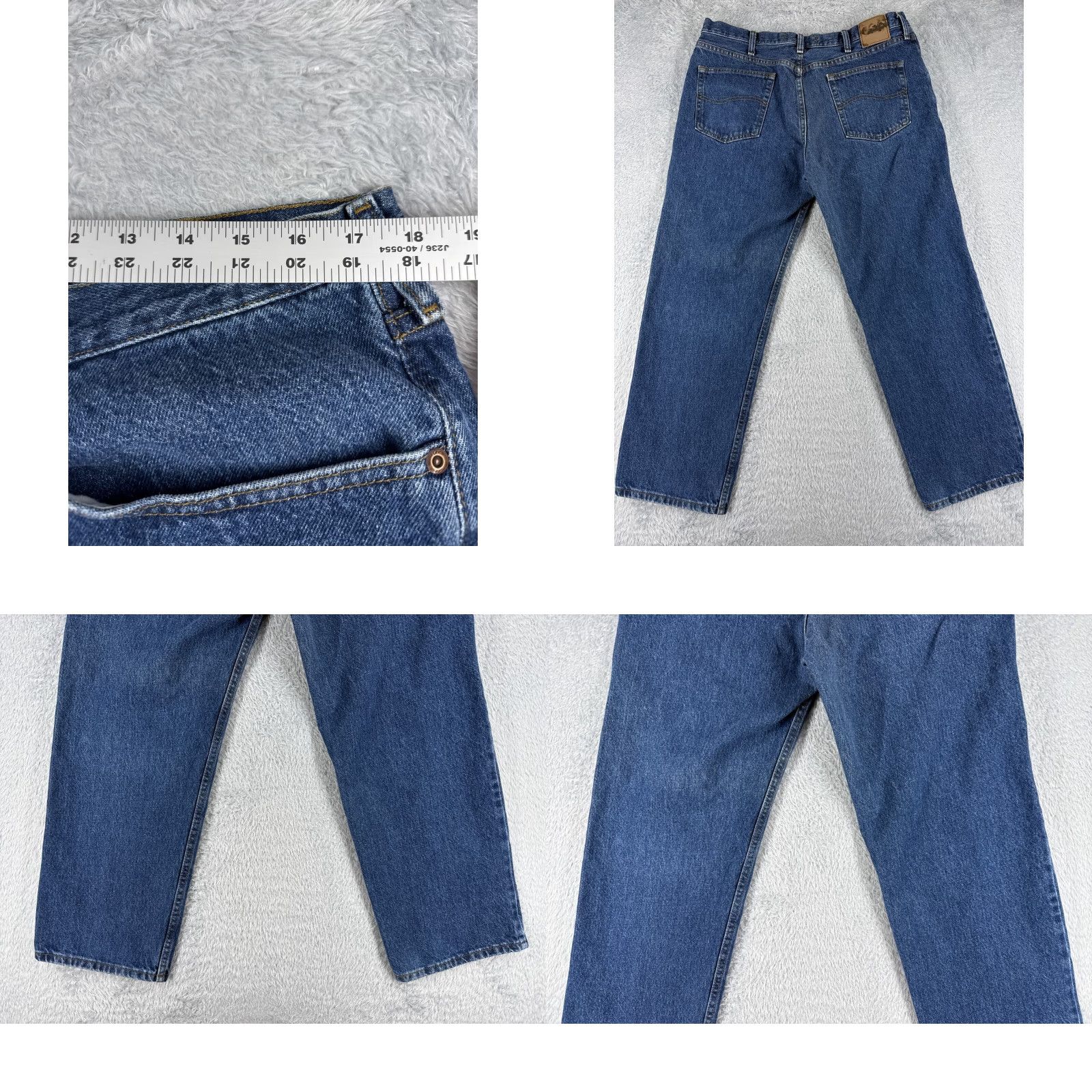 Lee VINTAGE Lee Jeans Adult 38 Blue Denim 5-Pocket Design Regular Straight Jeans Men 36x29 Denim Wash Light Cotton Jeans Blue 90s Theme Mens Size US 38 / EU 54 - 9 Thumbnail