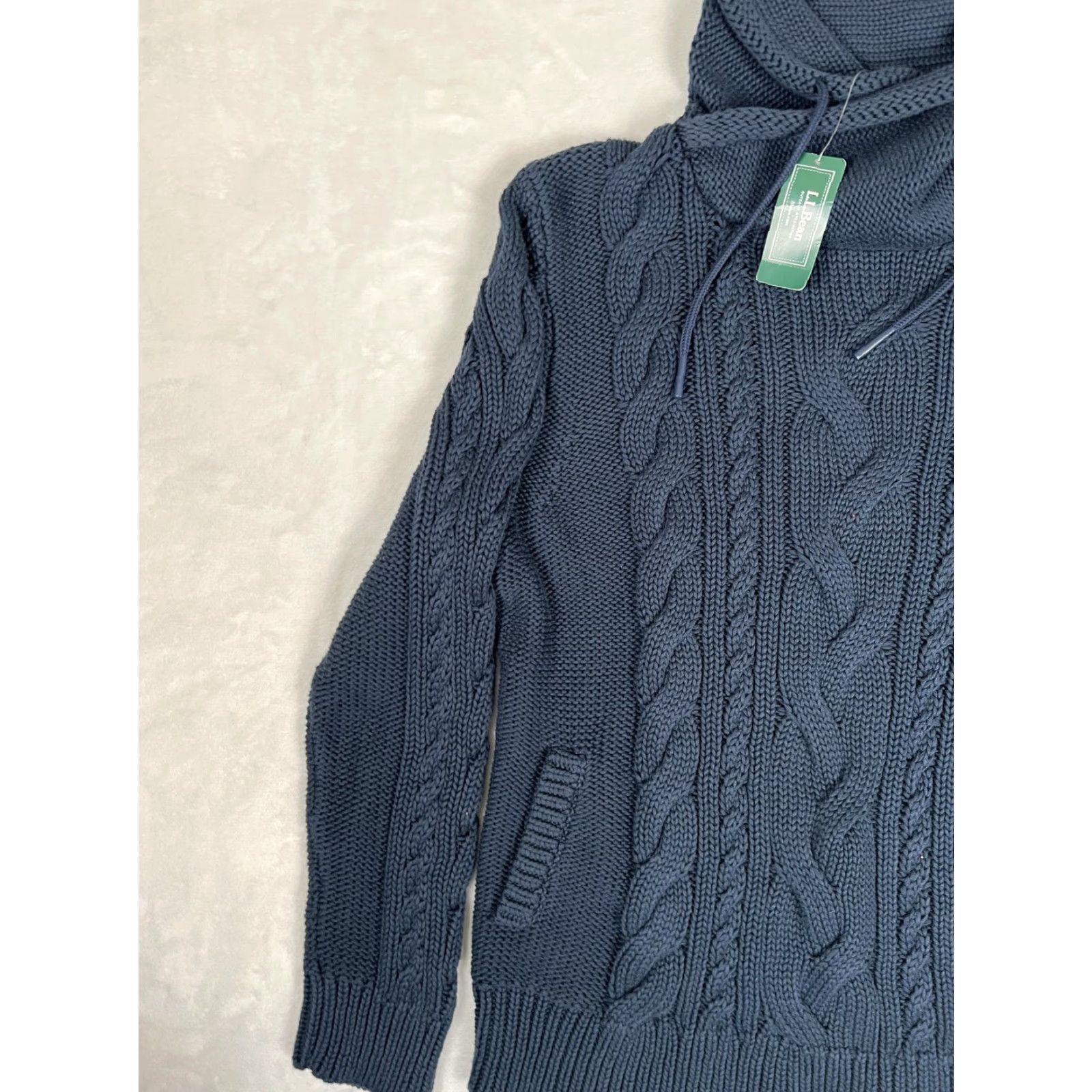 Vintage VINTAGE? (No) L.L. Bean Double L Cable Knit Cowl Neck Sweater Womens L Petite Blue Pullover Size L / US 10 / IT 46 - 2 Thumbnail