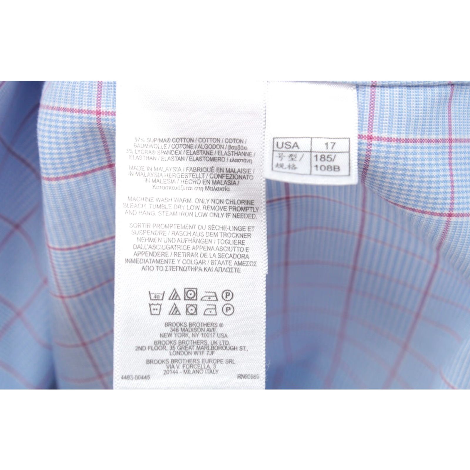 Brooks Brothers VINTAGE Brooks Brothers Regent Fit Shirt Men's 17-33 Blue Checks Squares Long Sleeve Size US XL / EU 56 / 4 - 4 Thumbnail