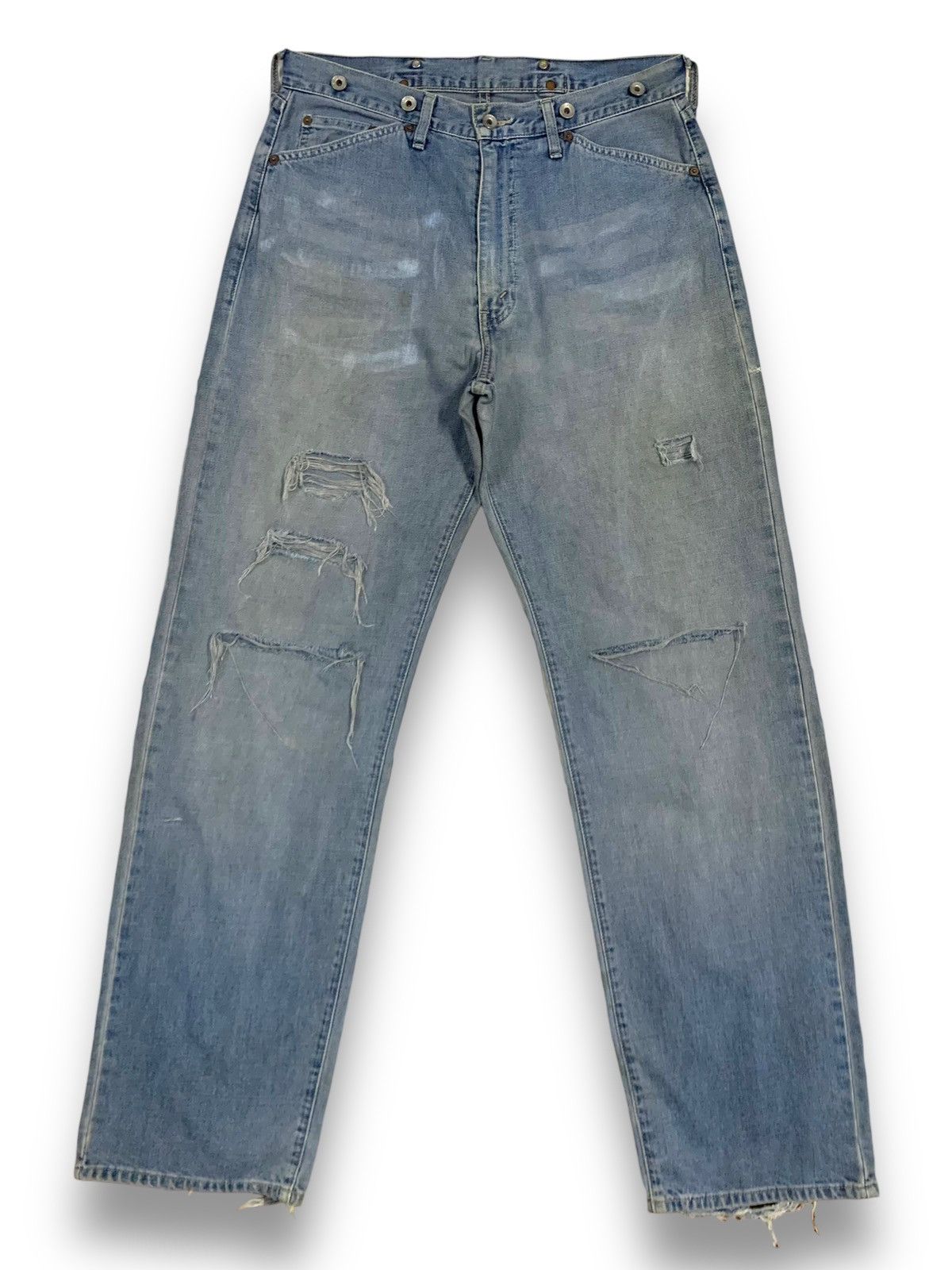 Levi's Vintage 90s Levis Faded Buckle Back Baggy Distressed Jeans Size US 34 / EU 50 - 1 Thumbnail
