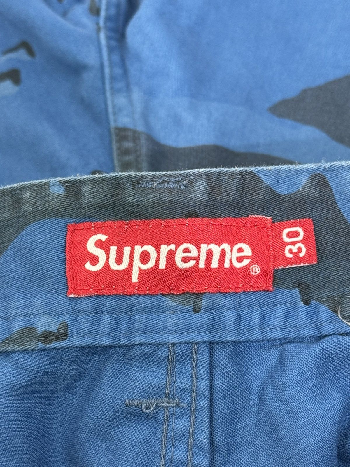 Supreme Supreme Overdyed Camo Cargo Shorts SS21 Blue Size 30 Size US 30 / EU 46 - 9 Thumbnail