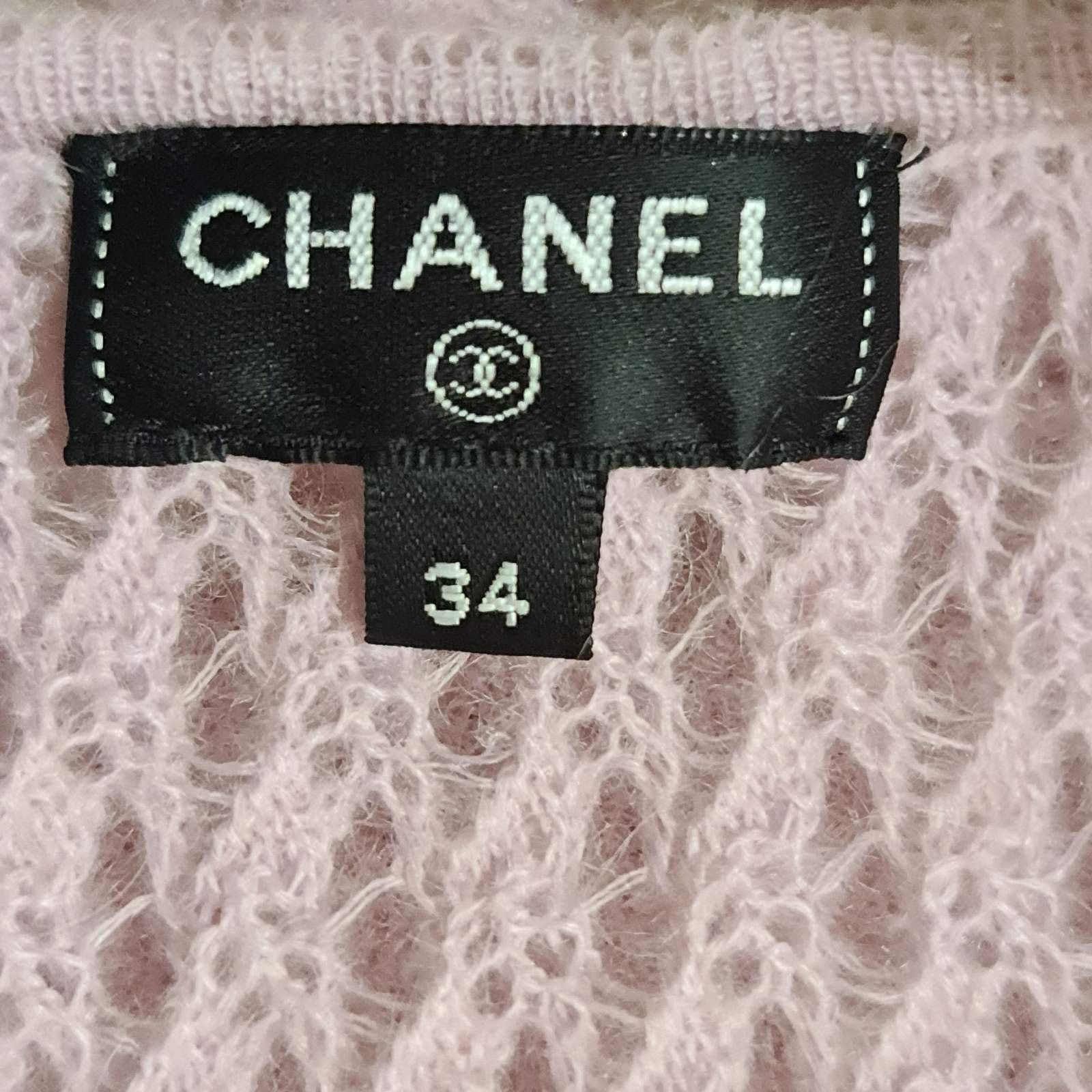 Chanel Chanel 17A Pink Flower Trim Embroidery Knit Dress Sz.34 Size XS / US 0-2 / IT 36-38 - 9 Thumbnail