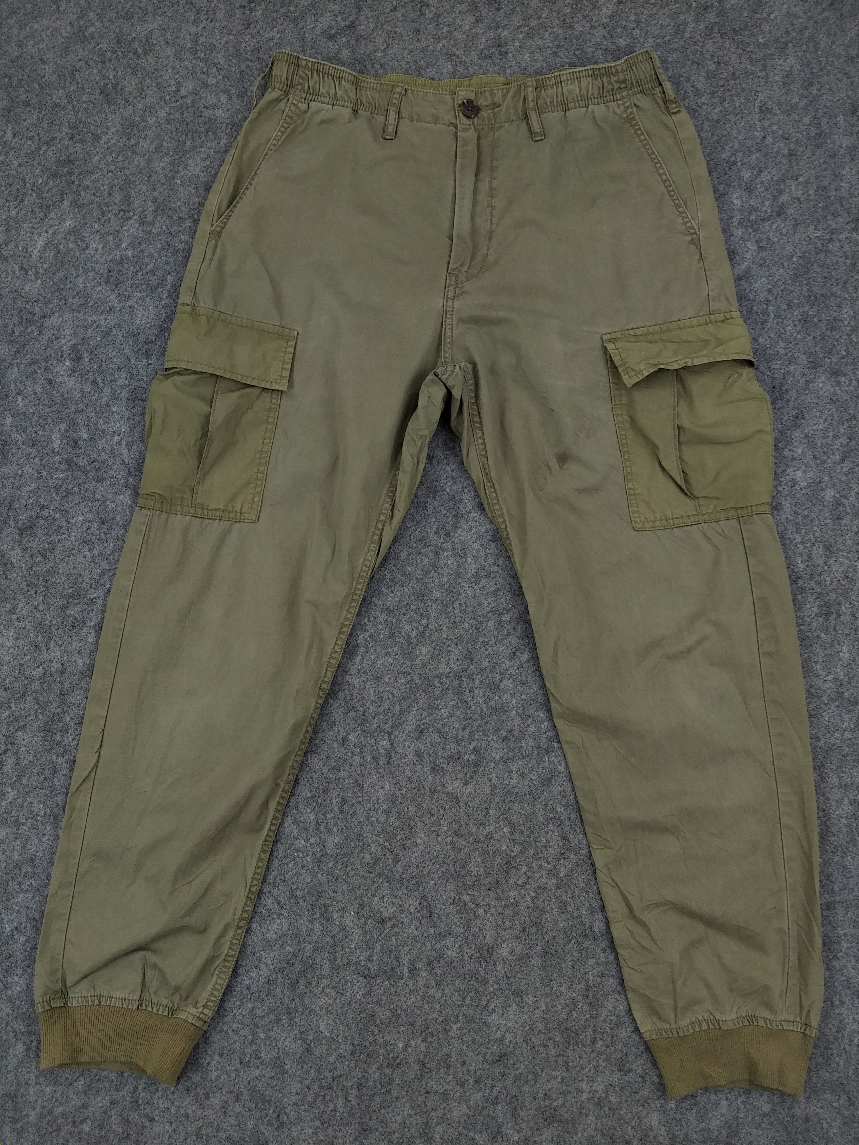 GU Elastic/Drawstring Waist Japanese Brand Cargo Pants -CP063 Size US 30 / EU 46 - 1 Thumbnail
