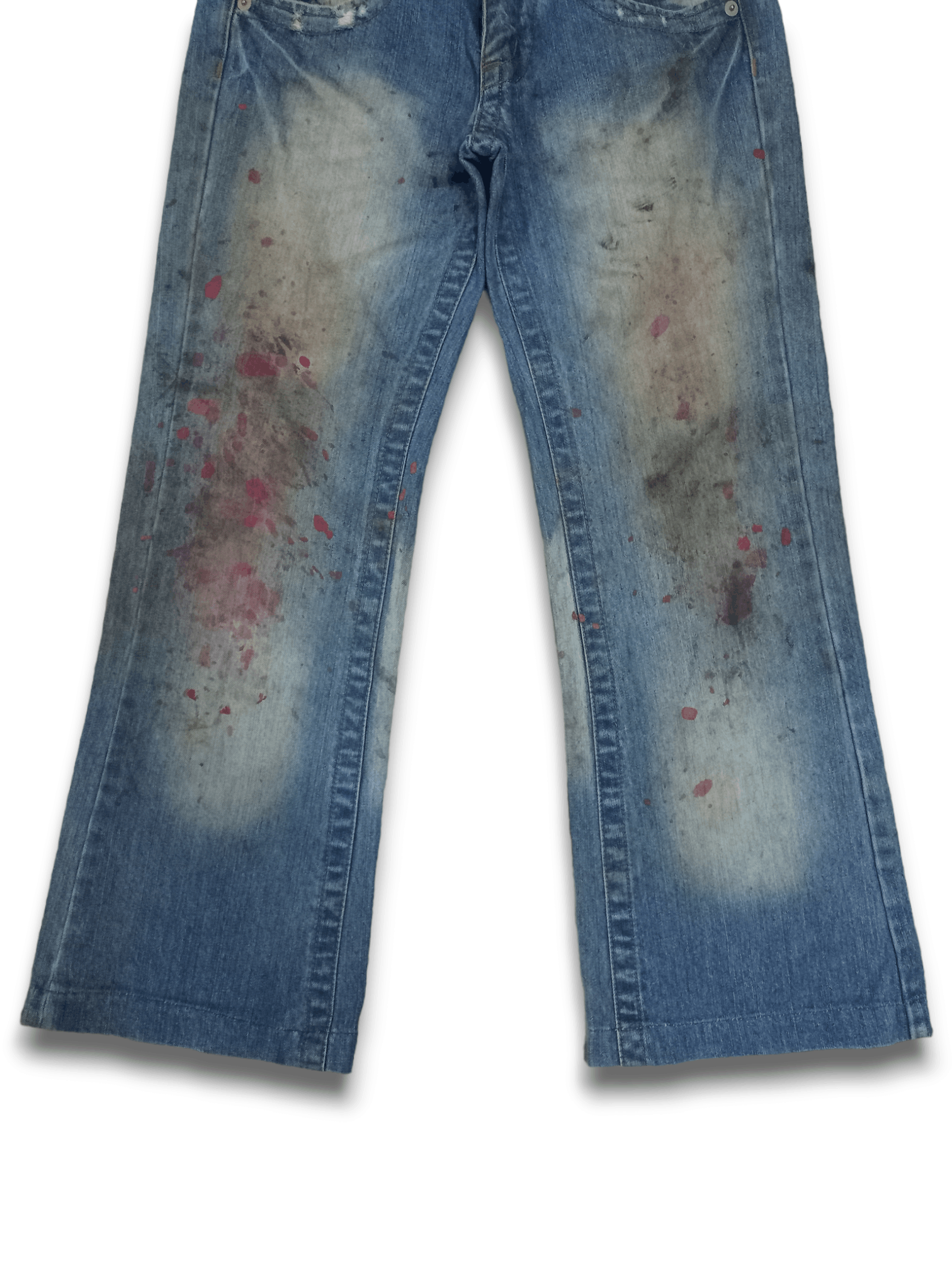 Japanese Brand Vintage Japanese Brand Paint Splatters Grunge Flare Jeans Size US 31 - 6 Thumbnail
