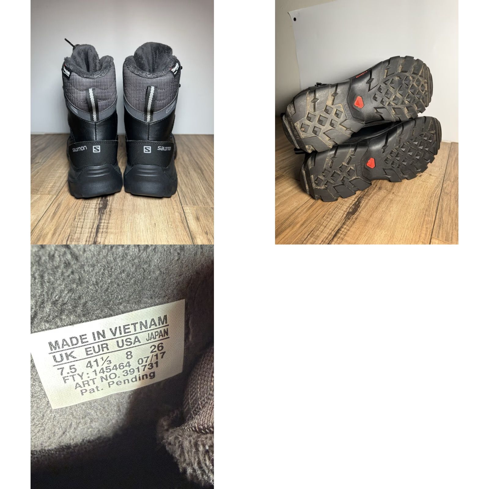 Salomon Salomon Boots Winter Waterproof Black Men's Size 8 Thinsulate Chalten TS CSWP Size US 8 / EU 41 - 8 Thumbnail