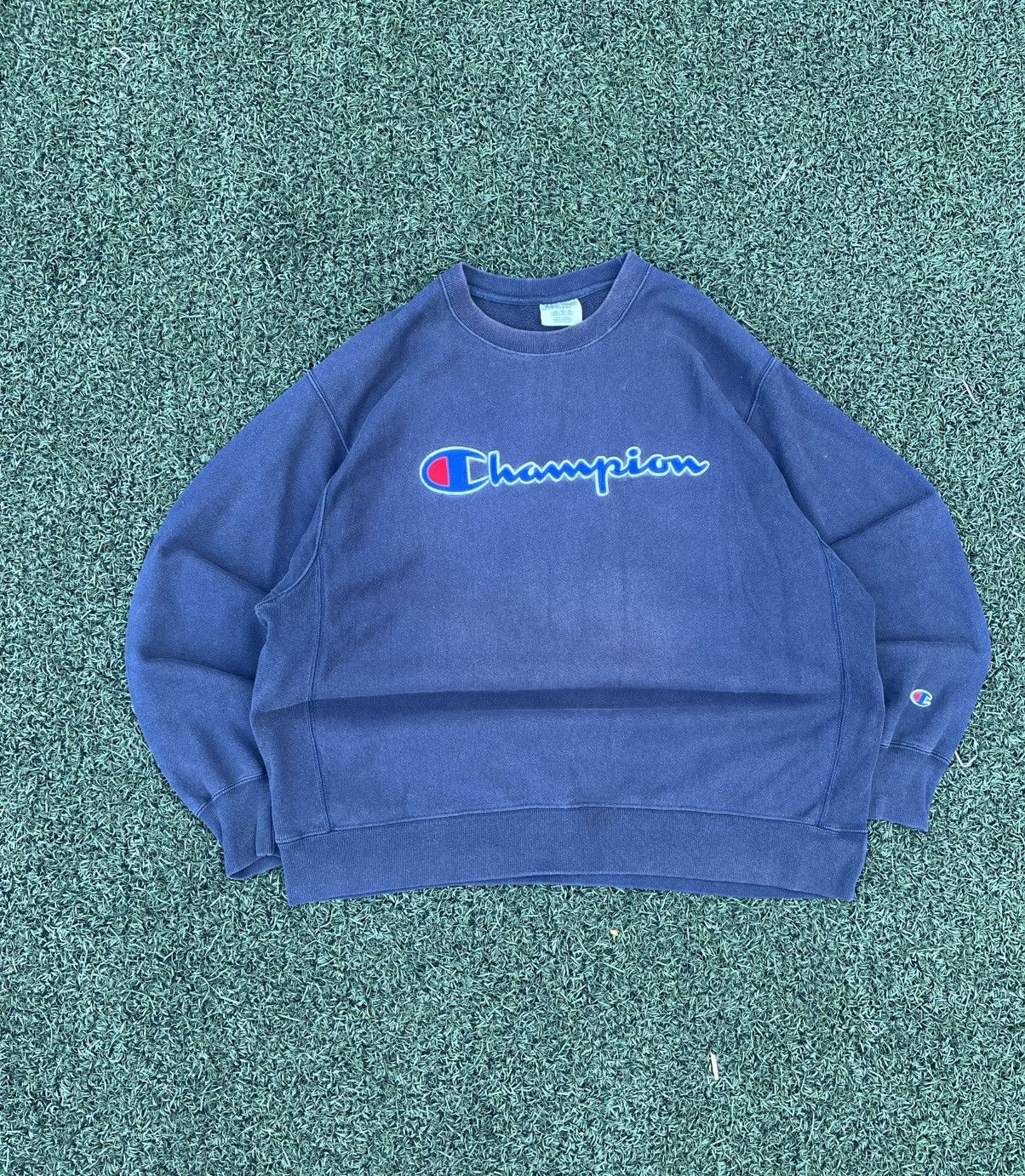 Champion Champion Reverse Weave Big Logo Crewneck Navy XL Size US XL / EU 56 / 4 - 2 Thumbnail