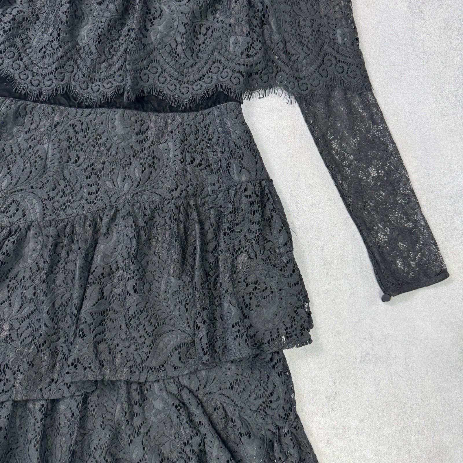 Vintage Perseverance London Paisley Ruffled Dress Black Size 12 midi Size M / US 6-8 / IT 42-44 - 12 Thumbnail
