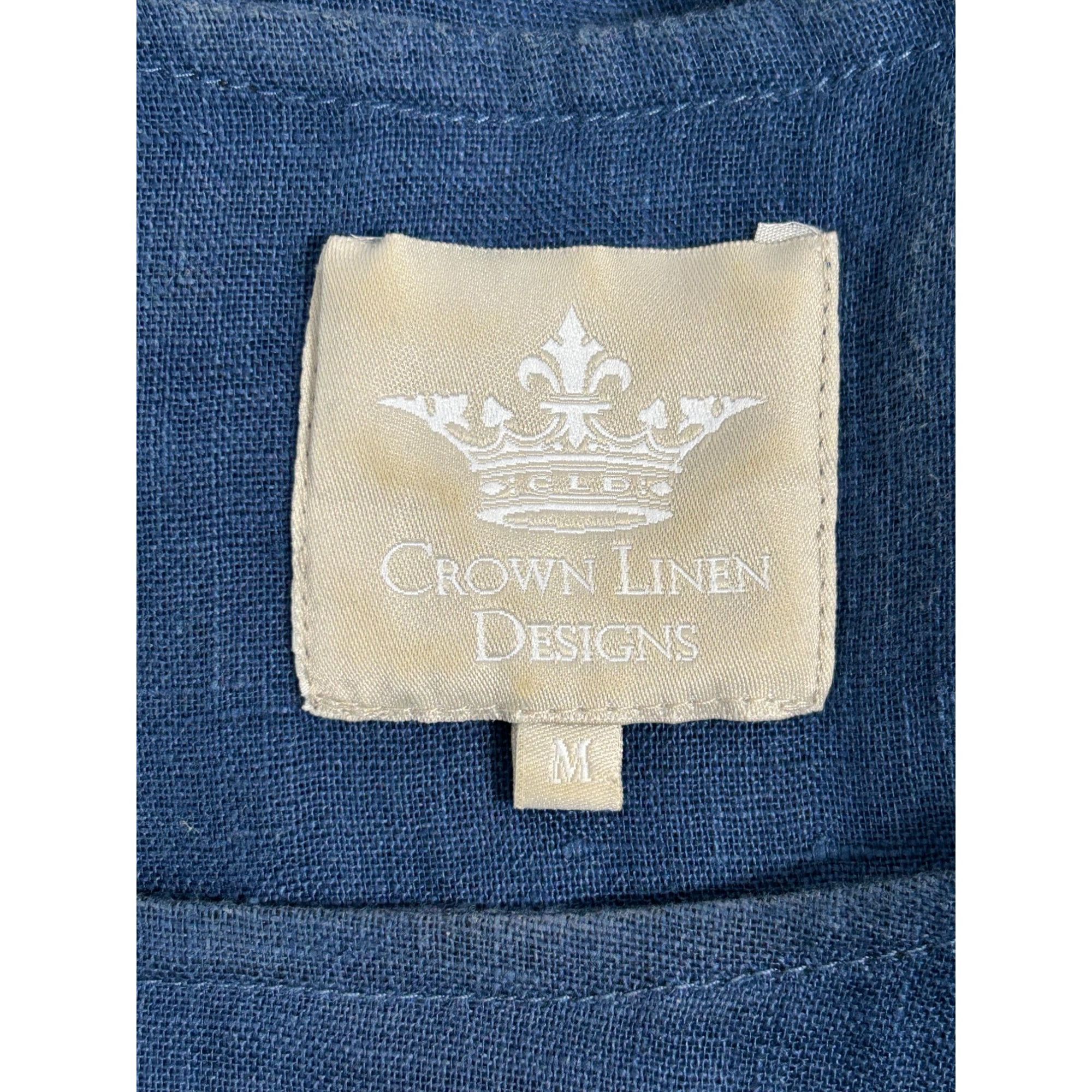 Other Crown Linen Designs Audrey Blue Layered Tunic Top in Blue - Size M / US 6-8 / IT 42-44 - 4 Thumbnail