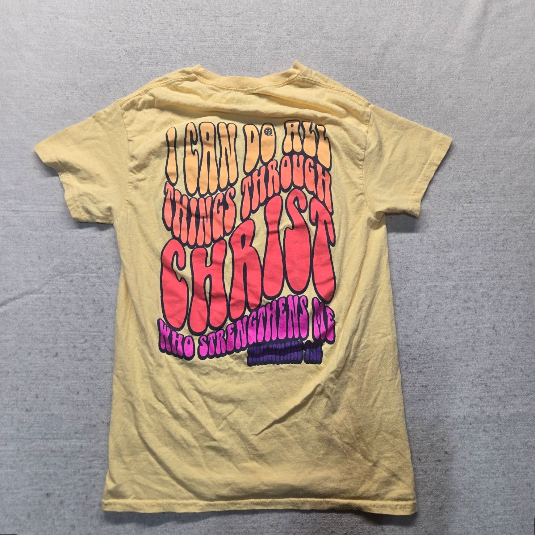 Vintage I Can Do All Things Through Christ Shirt Women S Small Yellow Girlie Girl T-Shirt Adult Women's S Small Shirt Womens Small Yellow Christ Size S / US 4 / IT 40 - 6 Thumbnail