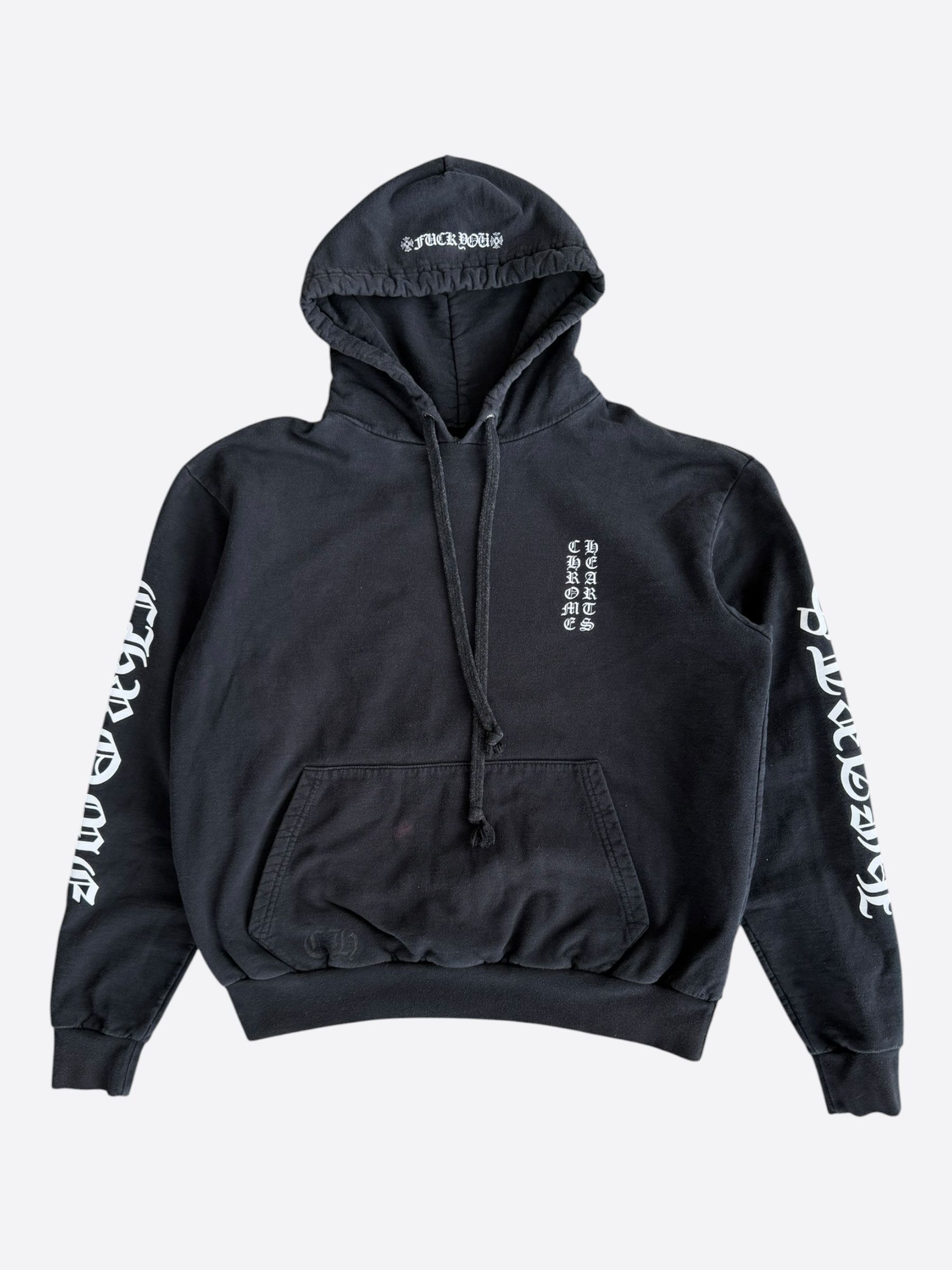 Chrome Hearts Chrome Hearts Black & White Script Logo Hoodie Size US S / EU 44-46 / 1 - 1 Thumbnail