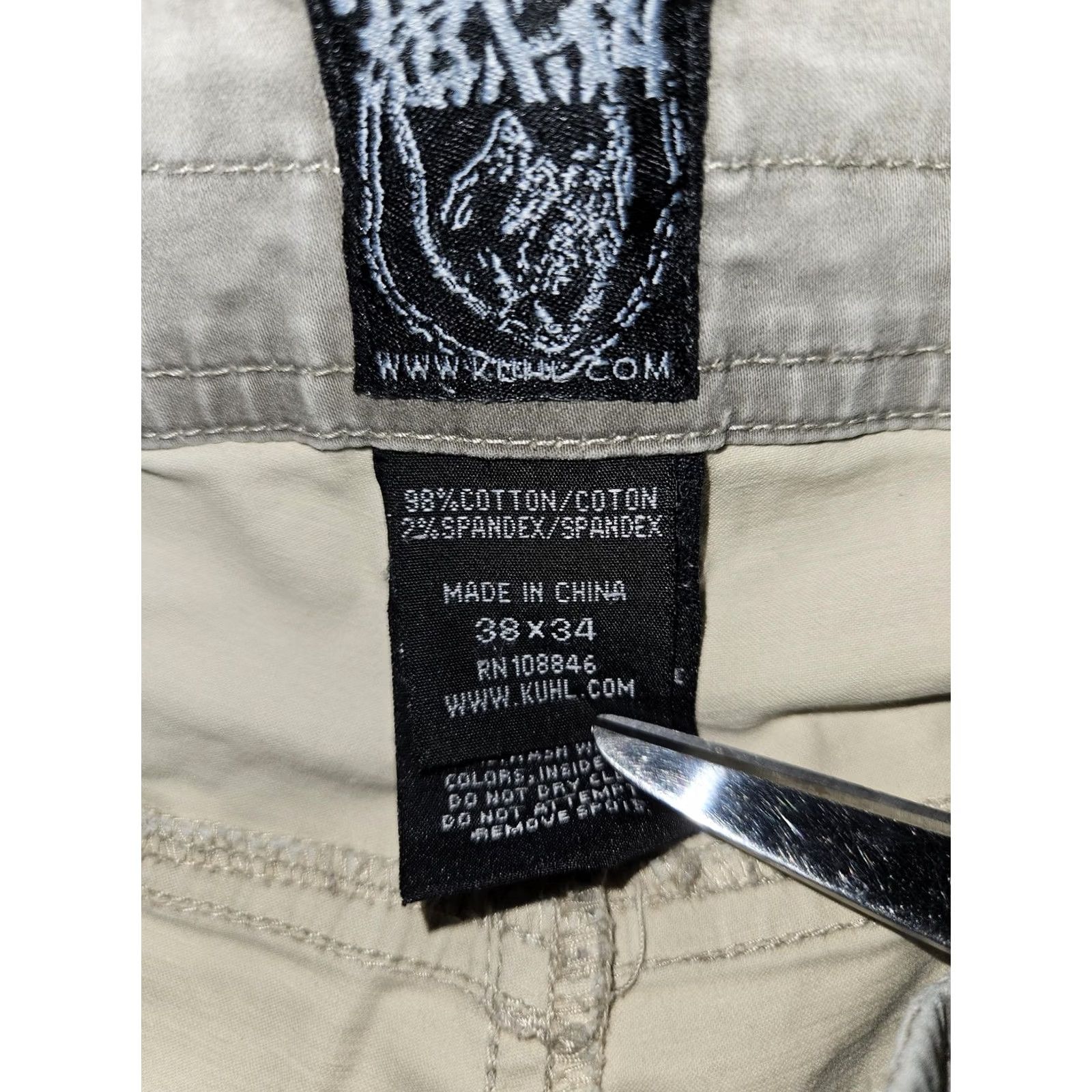 Vintage Kuhl Mens 38x34 Gray Stretch Canvas Carpenter Pants Regular Inseam 32in Workwear Casual Regular Fit 5-Pocket Design Zip Fly Button Closure Size US 38 / EU 54 - 3 Thumbnail