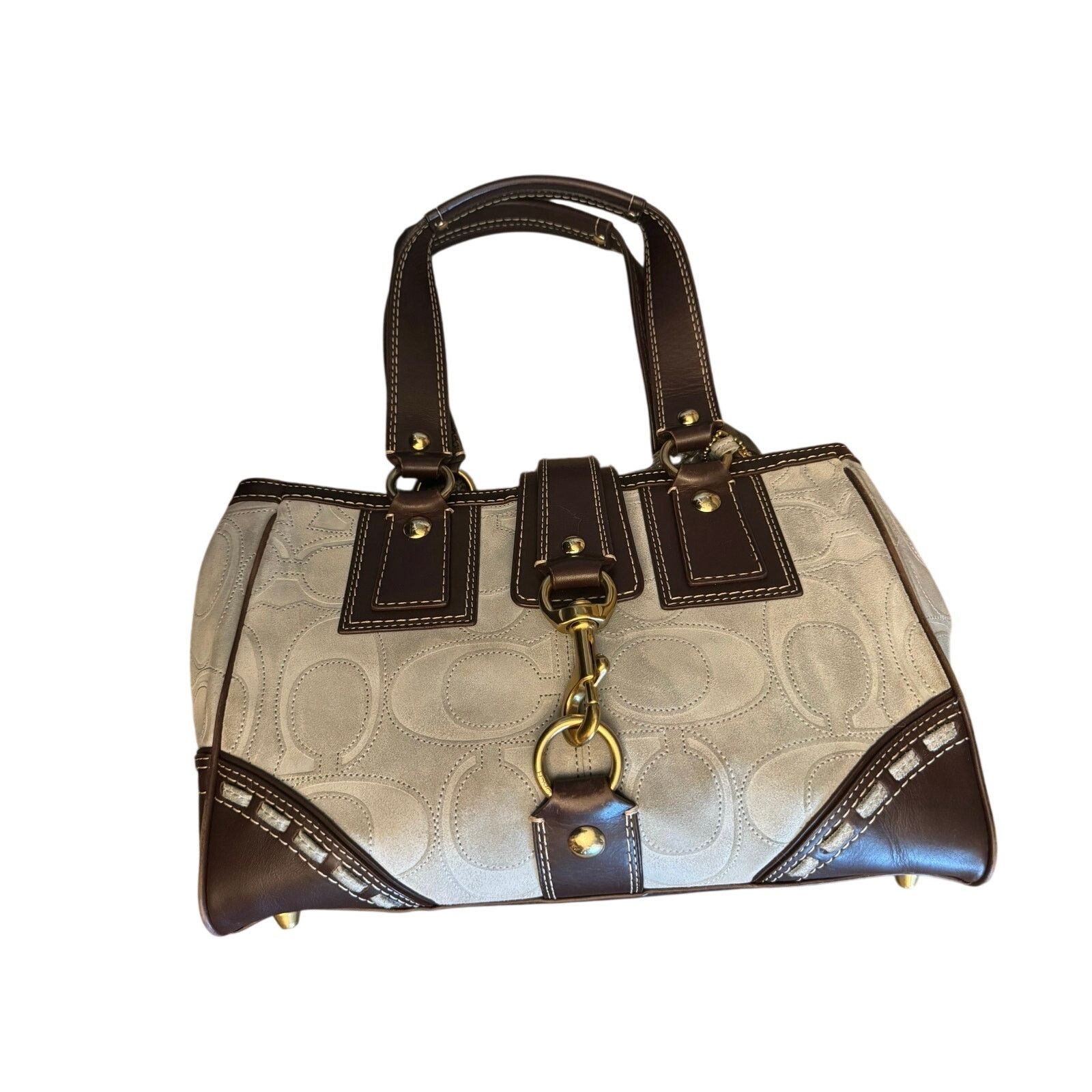 Coach Y2K Coach Hampton Legacy Tote in Baby Blue Suede Size ONE SIZE - 10 Thumbnail
