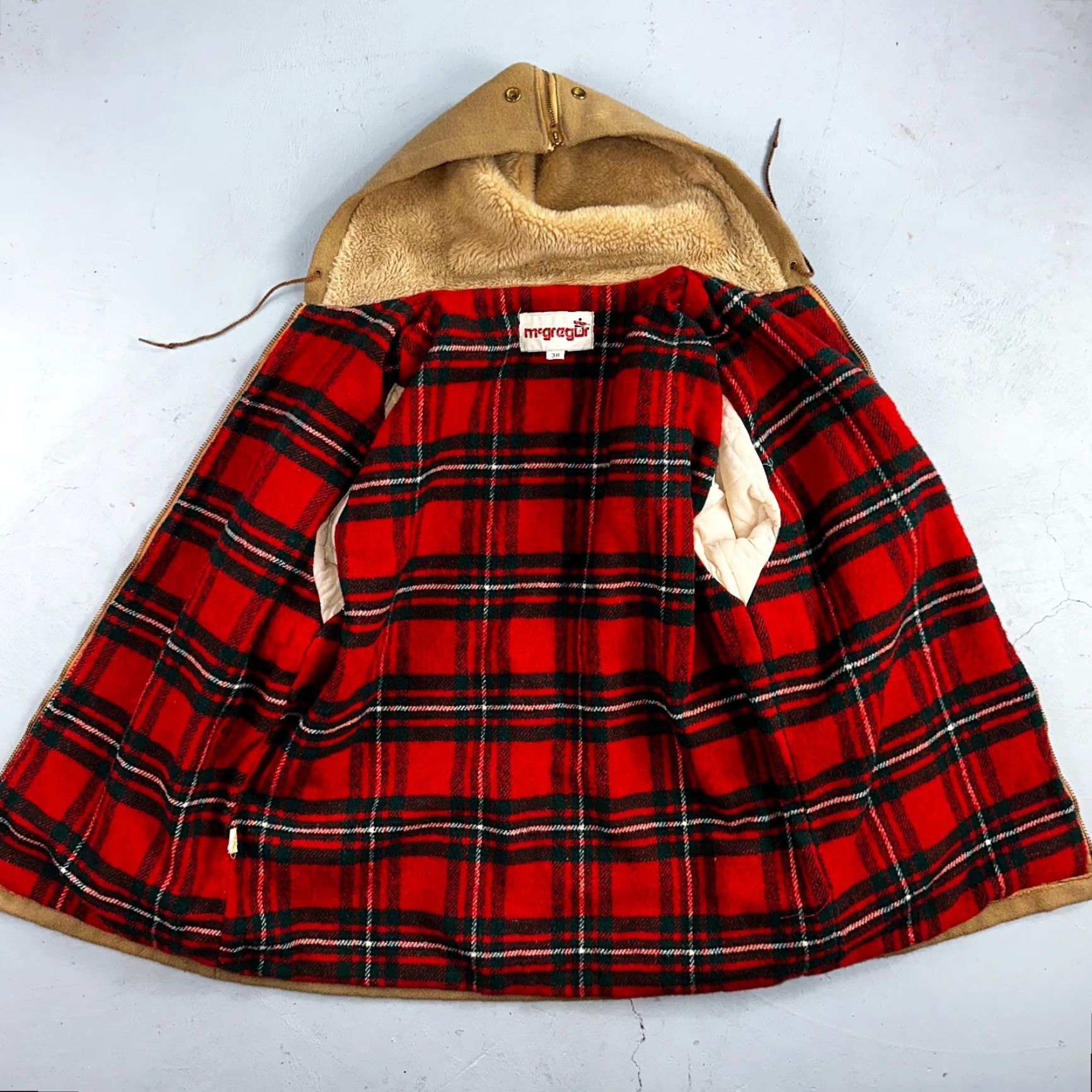 McGregor VINTAGE McGREGOR Jacket Wool Lined Hooded Ranch Field Barn Hunting Coat 60s 70s Sz 38 Mens Size US XXS / EU 40 - 2 Thumbnail