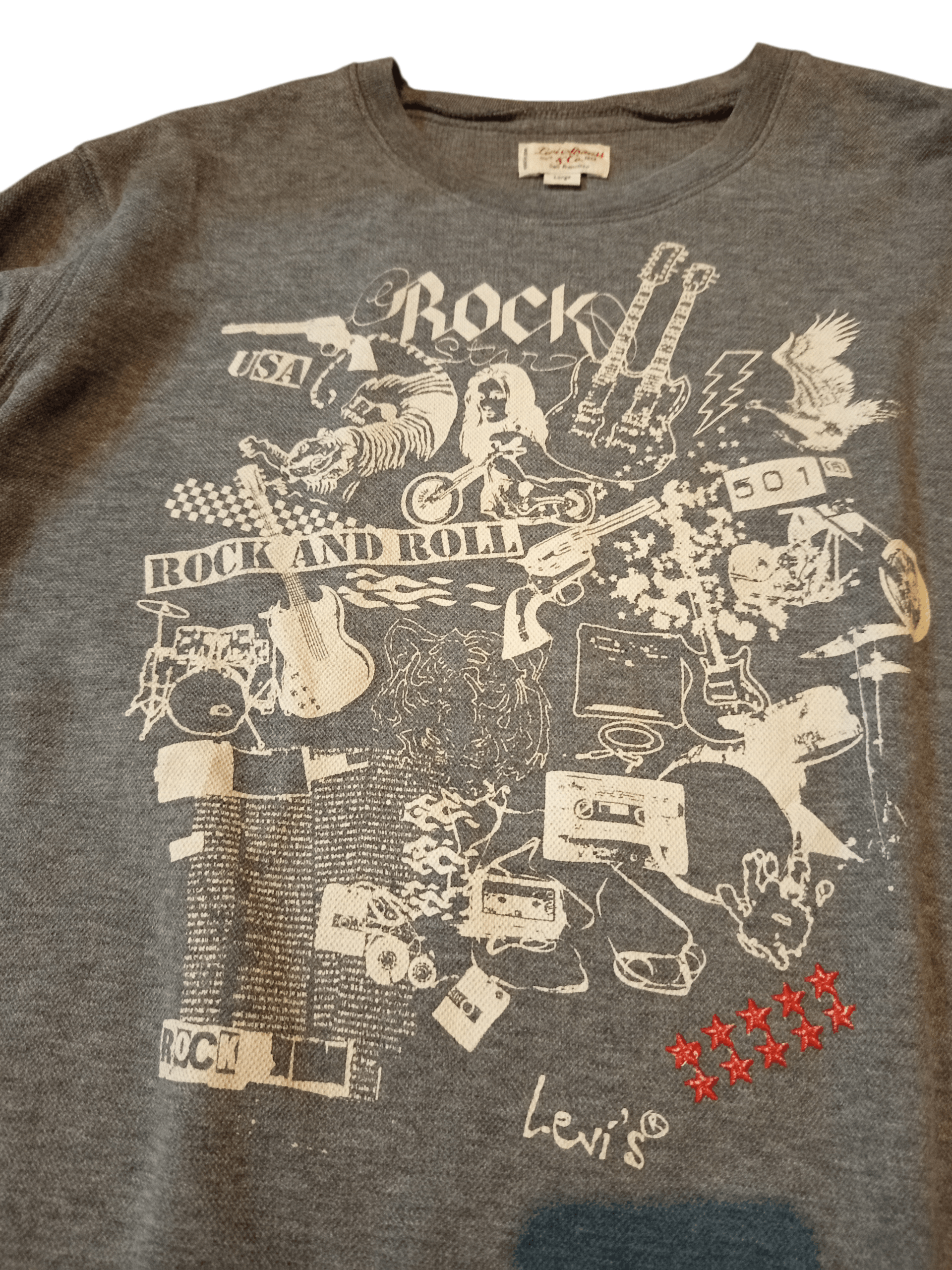 Vintage Levi’s 501 Rock N Roll Music Sweatshirt Size US L / EU 52-54 / 3 - 3 Thumbnail