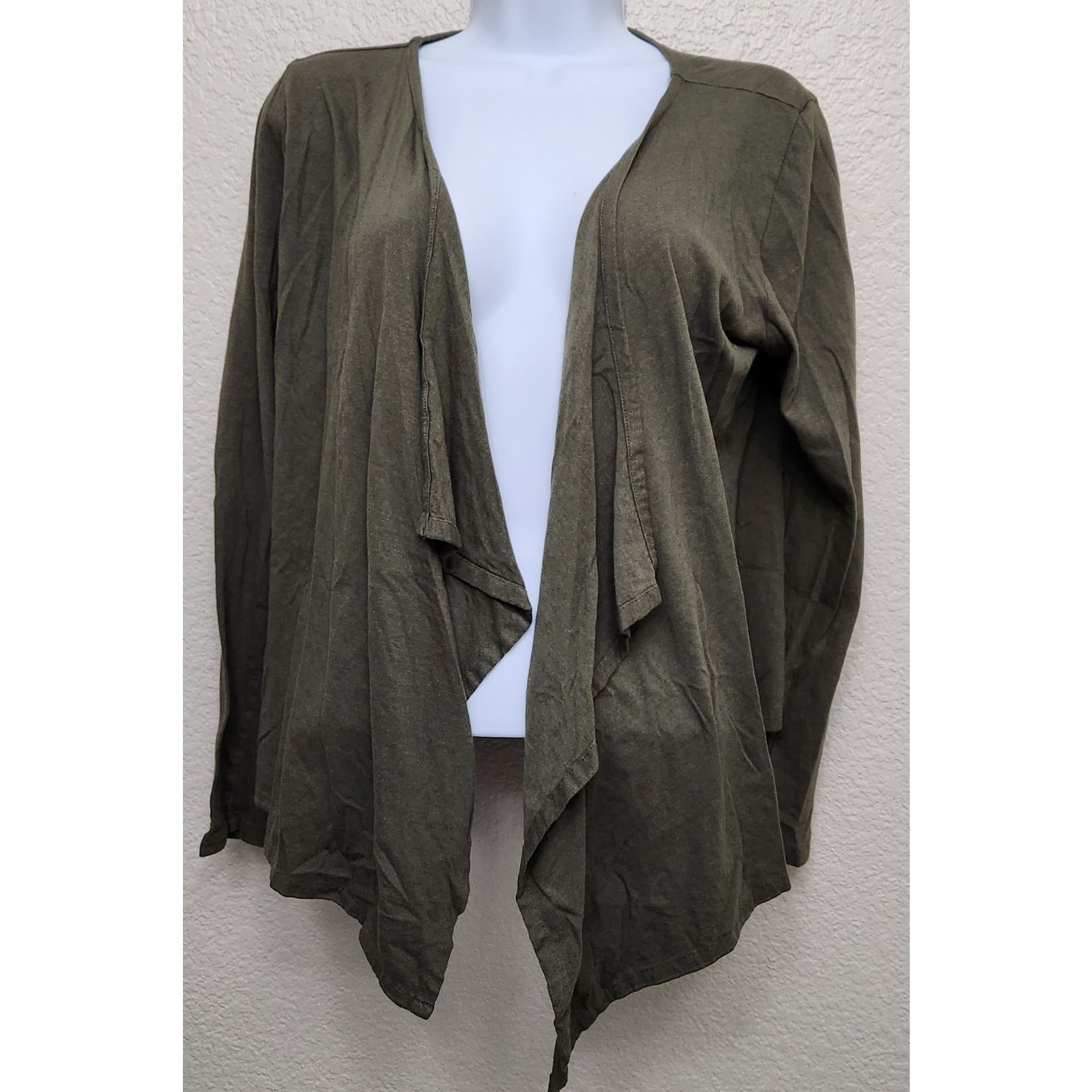 Other Liz Claiborne Green Pointed Draped Front Cardigan Sweater M Size M / US 6-8 / IT 42-44 - 1 Thumbnail