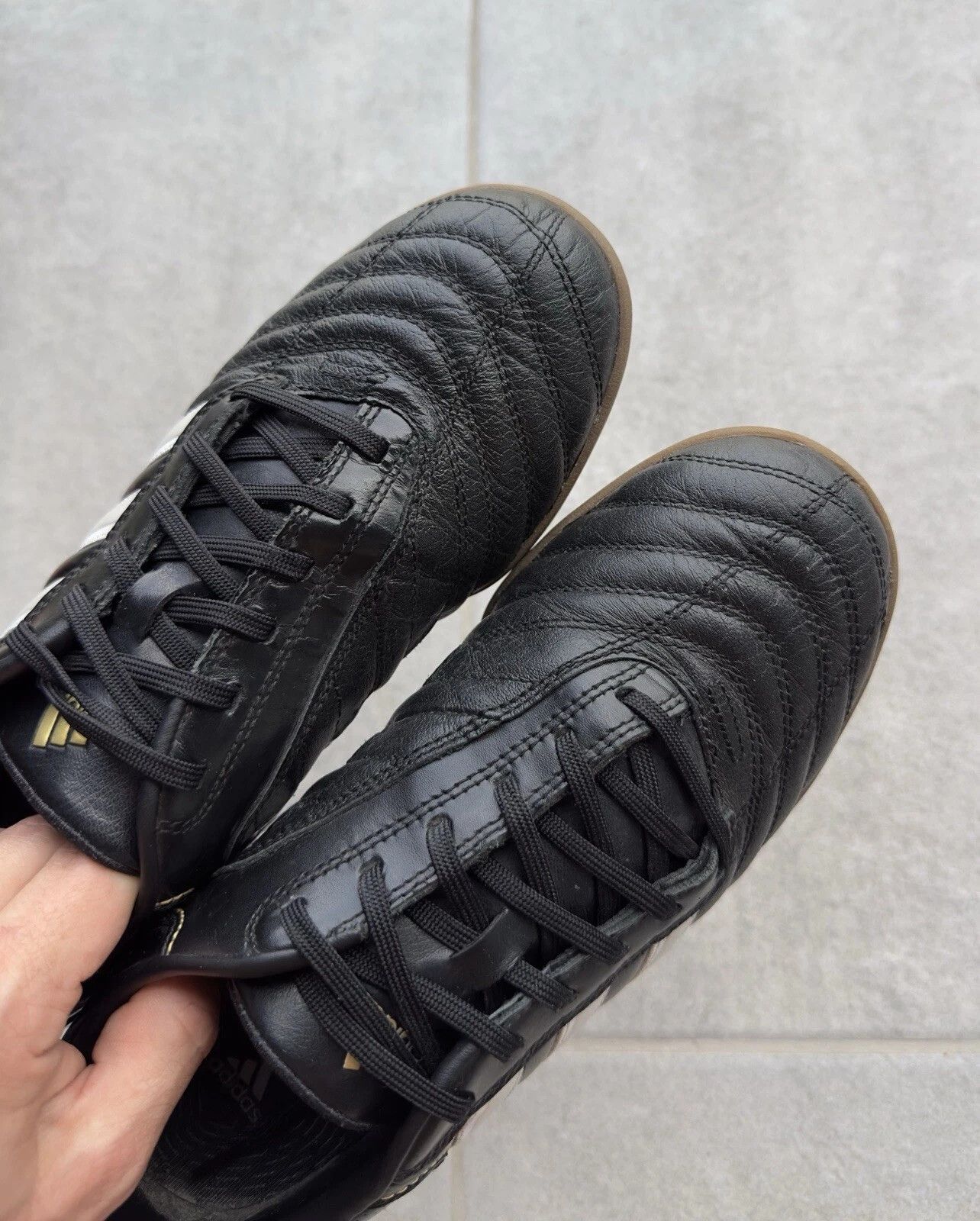 Adidas AdiNova 2009 Black Leather Indoor Soccer Shoes Mens