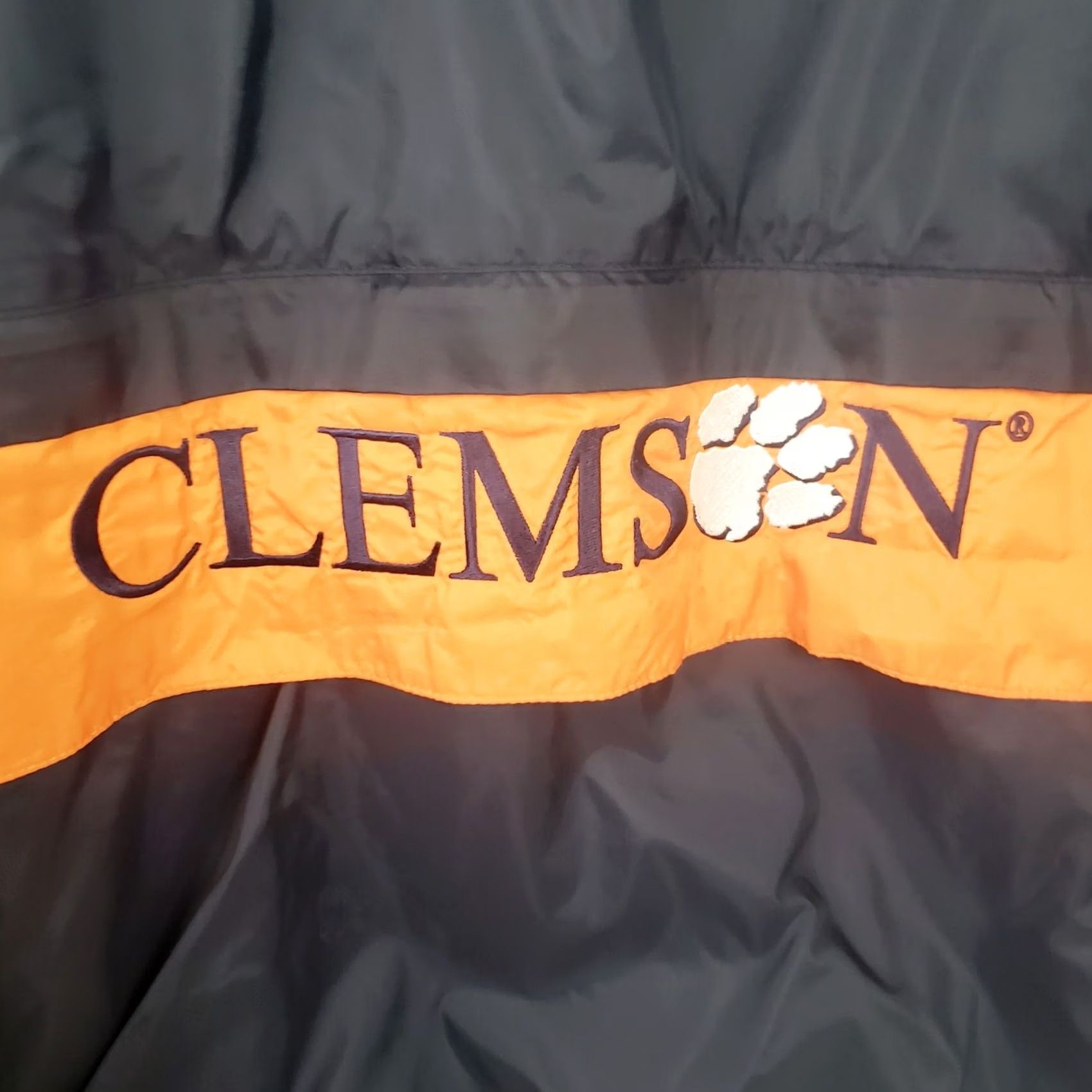 Vintage Charles River Windbreaker Hooded Jacket Men's 2XL Clemson Tigers Orange Black Logo Zipper Embroidered Mid-Length Coat Coat/Outerwear Jacket Size US XXL / EU 58 / 5 - 4 Thumbnail