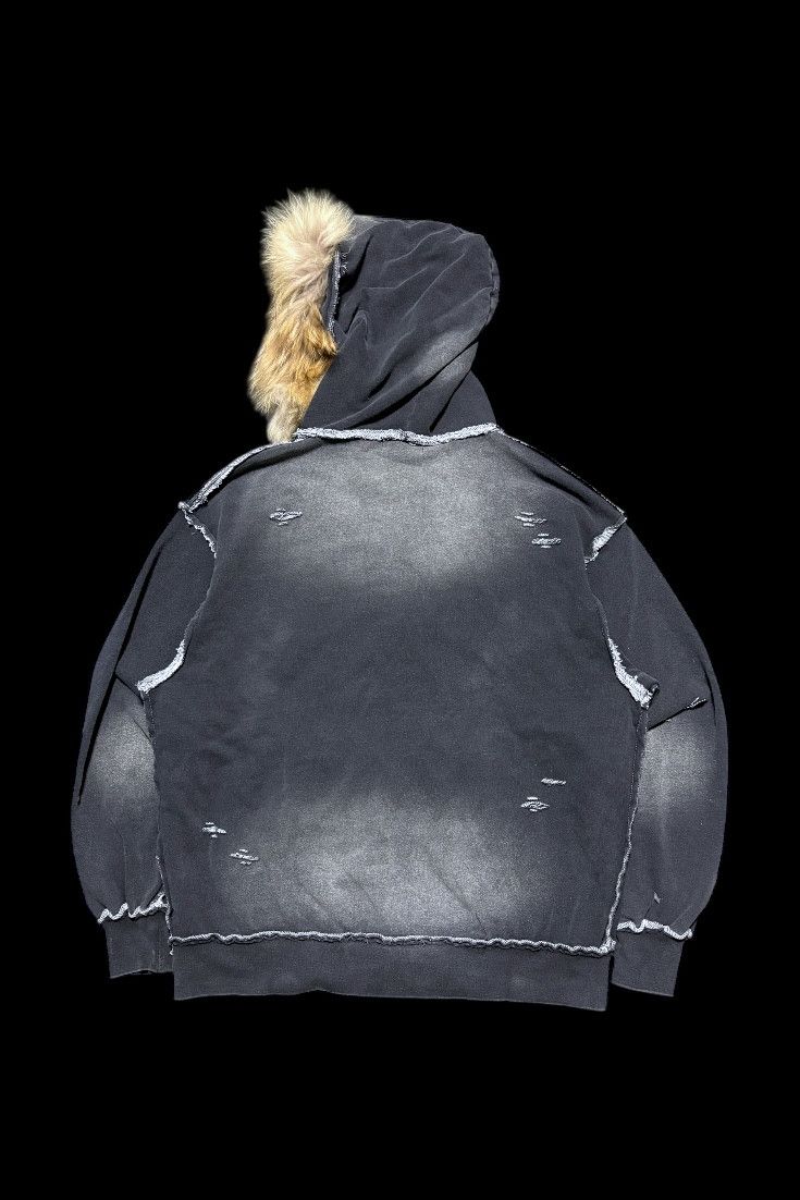 Japanese Brand Crazy distrassed Freaks faux fur raccoon hoodie Size US M / EU 48-50 / 2 - 2 Thumbnail