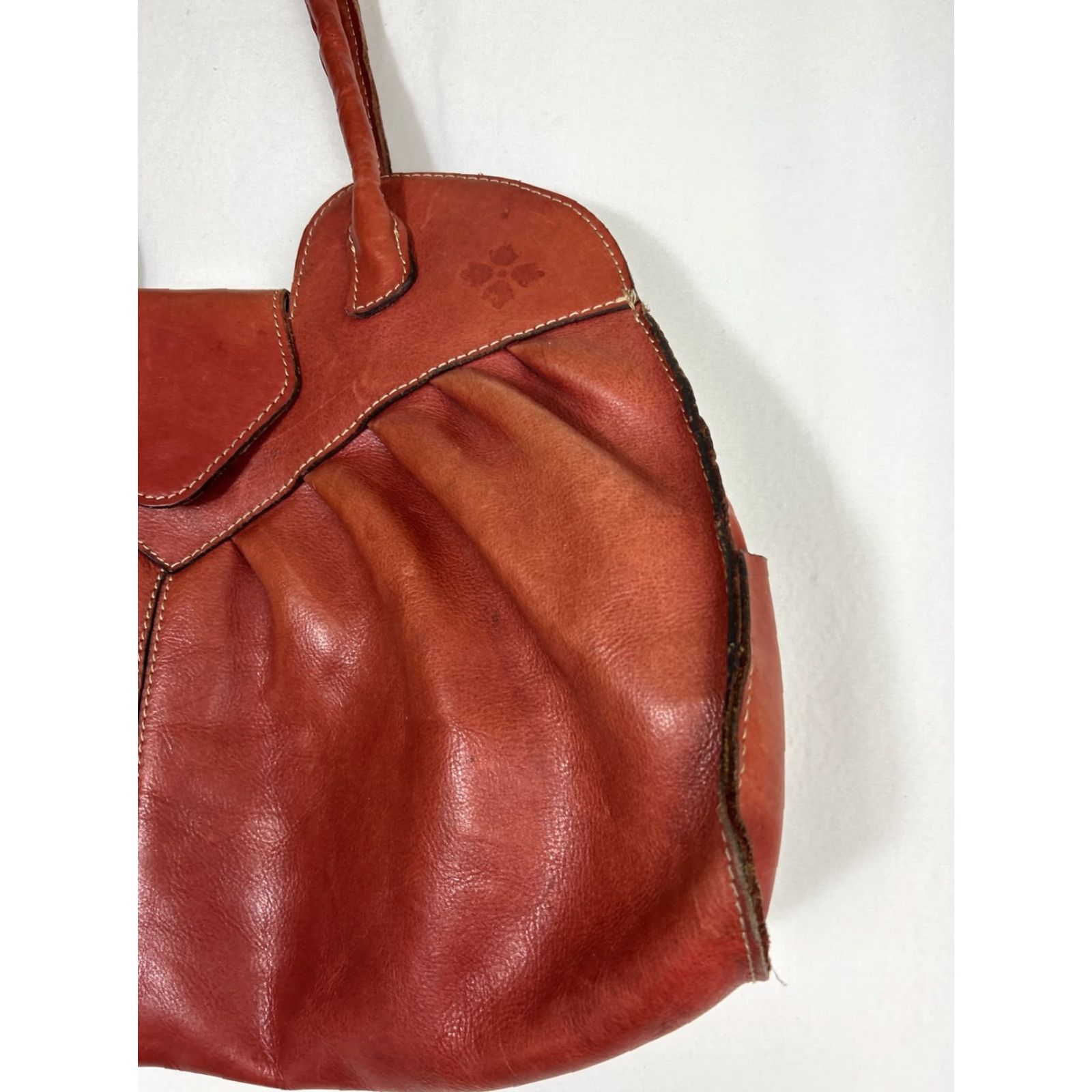Patricia Nash VINTAGE Patricia Nash Satchel/Top Handle Bag Women Dusky Red Leather Lione 18x11 Brown Lining Size ONE SIZE - 5 Thumbnail