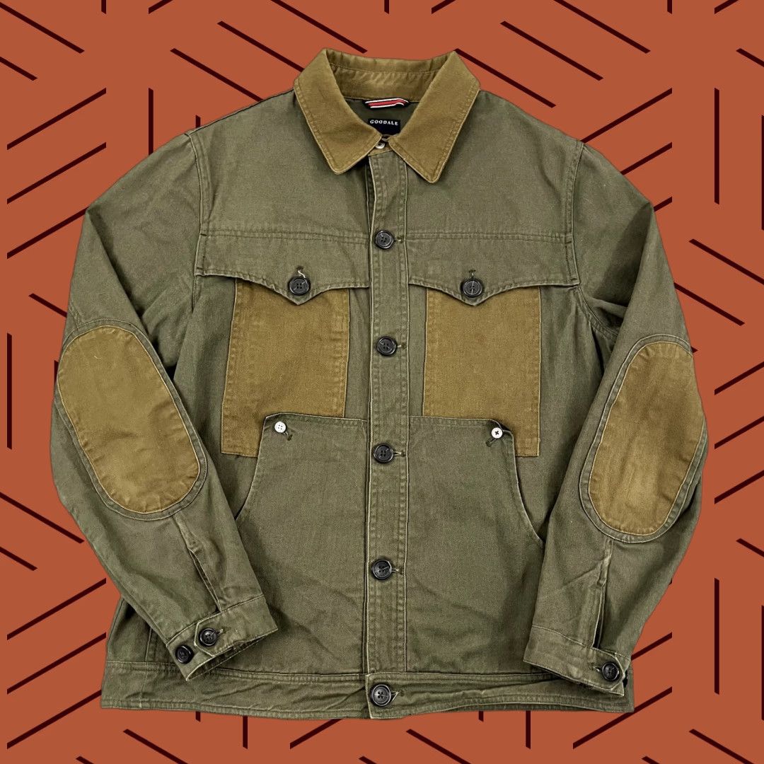 Vintage GOODALE Jacket Mens Medium Green Canvas Elbow Patch Workwear Chore Utility Coat Size US M / EU 48-50 / 2 - 1 Thumbnail