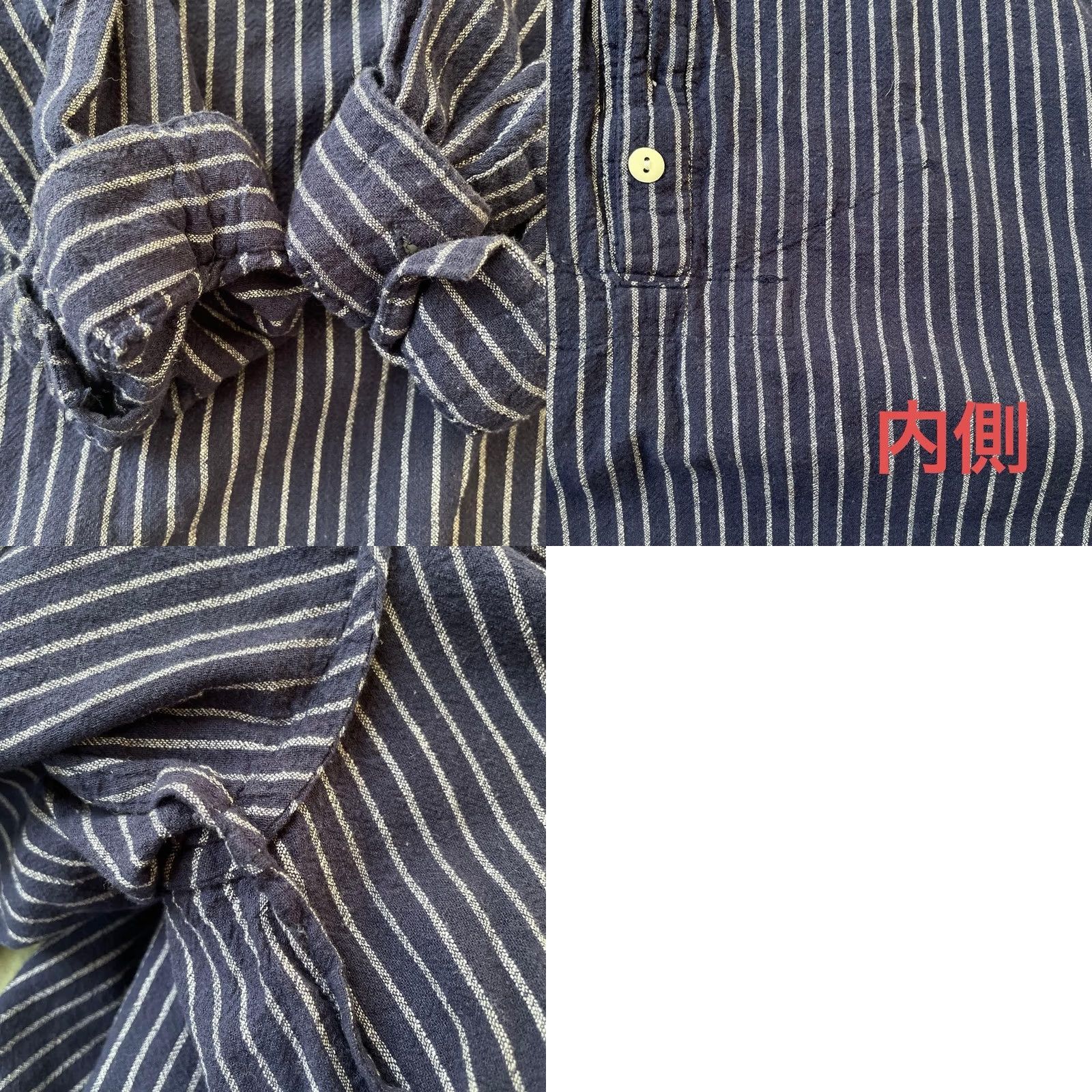 Vintage VINTAGE NEWLYN FISHERMAN'S SMOCKS Shirt XXL Navy Stripe Mens Size US XXL / EU 58 / 5 - 8 Thumbnail