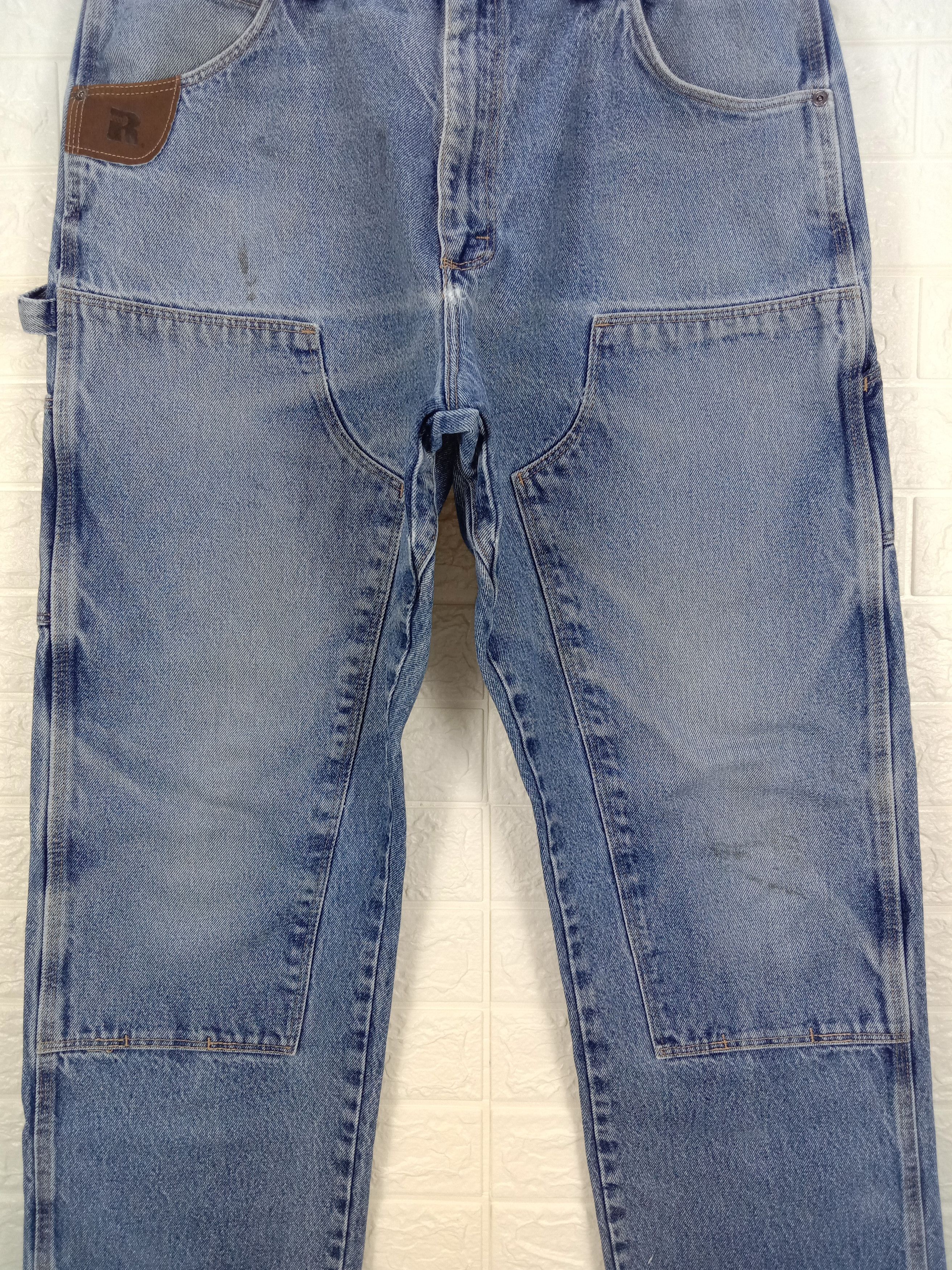 Wrangler Vintage Wrangler Rigg Workwear Faded Blue Double Knee Jeans Size US 37 - 3 Thumbnail