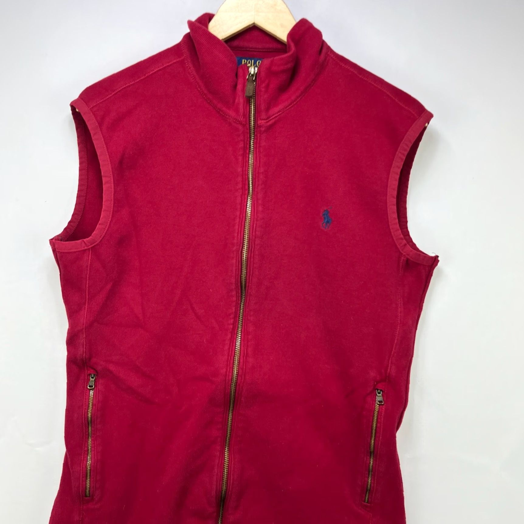 Ralph Lauren VINTAGE Polo Ralph Lauren Pony Vest Zip Up Shirt M Red Mens Sweater Size US M / EU 48-50 / 2 - 2 Thumbnail