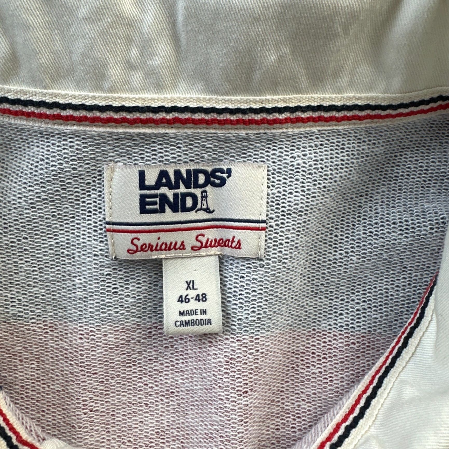 Lands' End Lands End Rugby Shirt XL Mens Blue Gray Long Sleeve Polo Sweater Striped Button Logo Casual Vintage Size US XL / EU 56 / 4 - 6 Thumbnail
