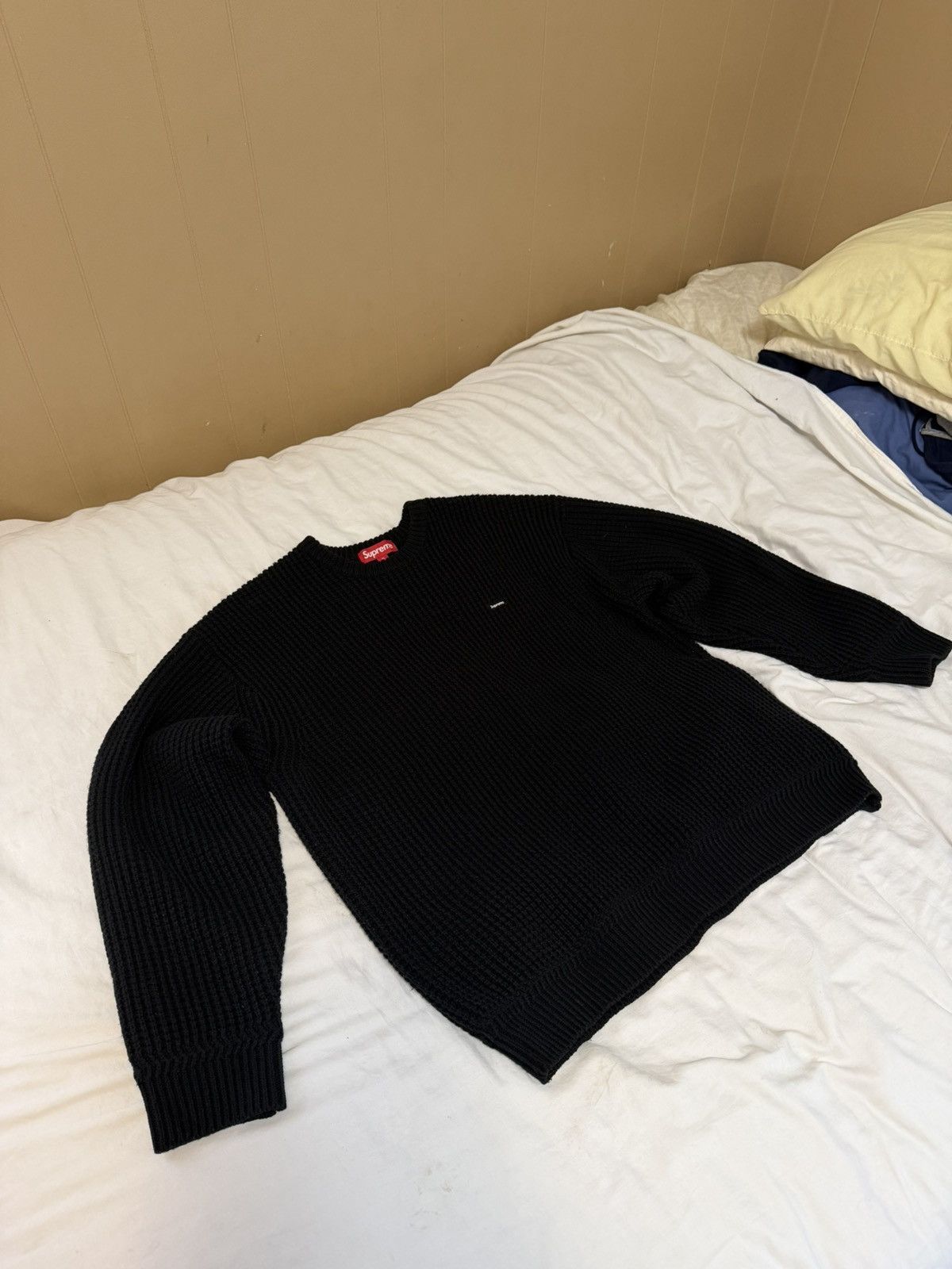 Supreme Supreme Waffle Small Box Sweater Black Size XL Size US XL / EU 56 / 4 - 6 Thumbnail
