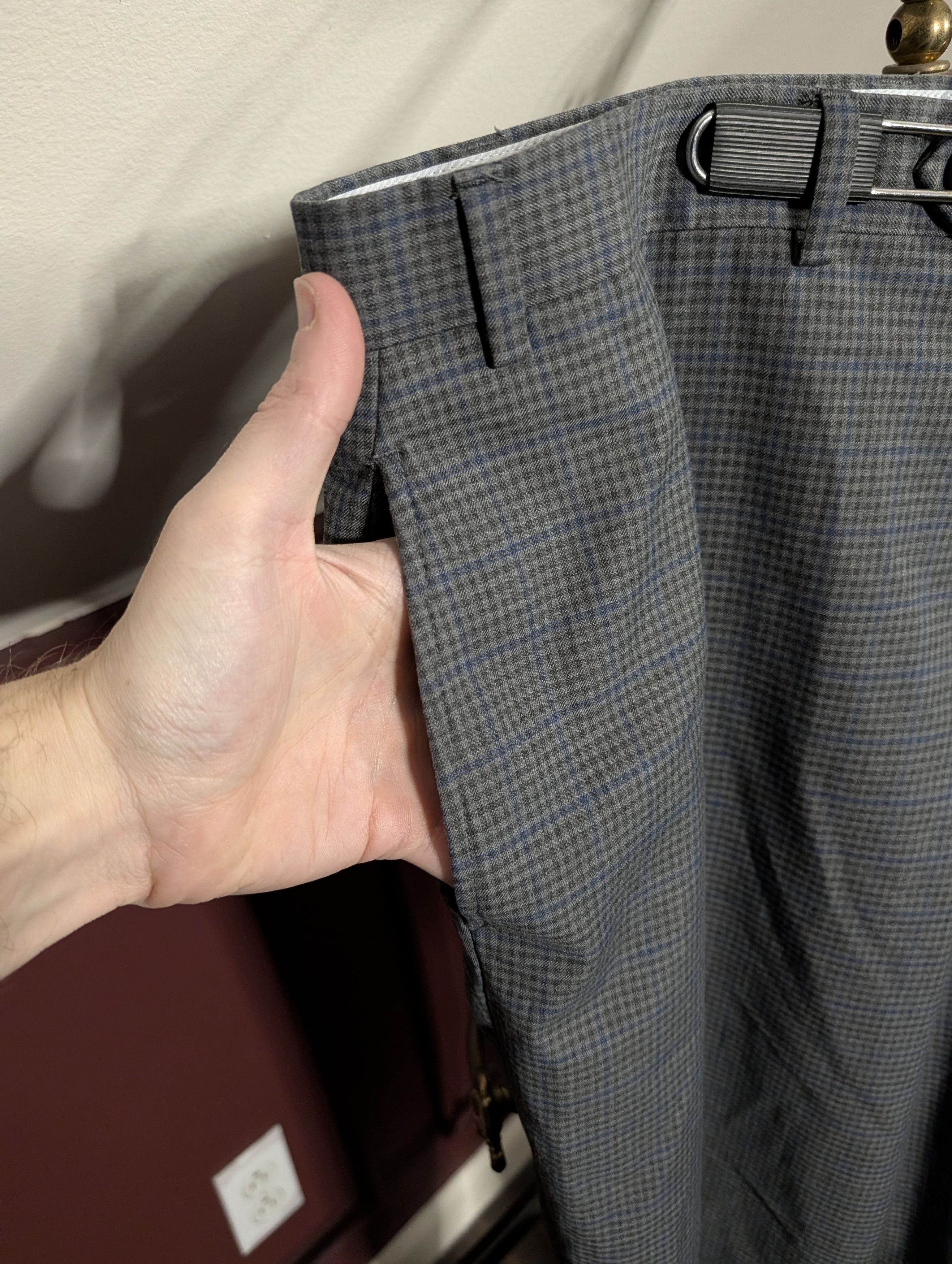 RRL Ralph Lauren RRL gray/green plaid flat front pants / trousers 37.5" Size US 37 - 4 Thumbnail