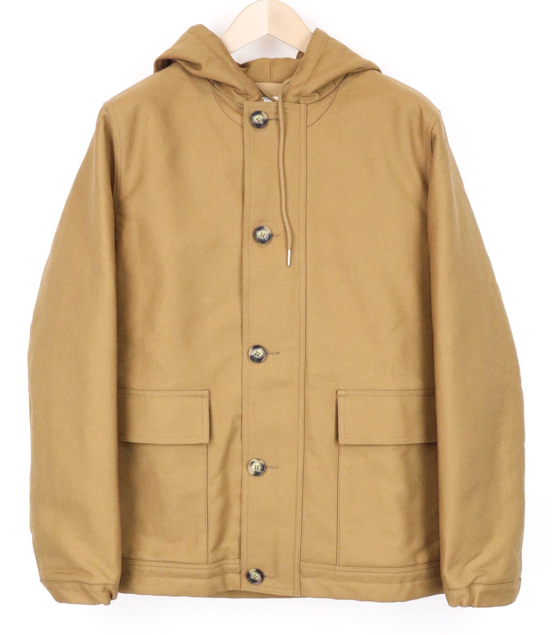 Sandro S Camel Brown Hooded Cotton Parka Jacket 74610 Size US S / EU 44-46 / 1 - 1 Thumbnail